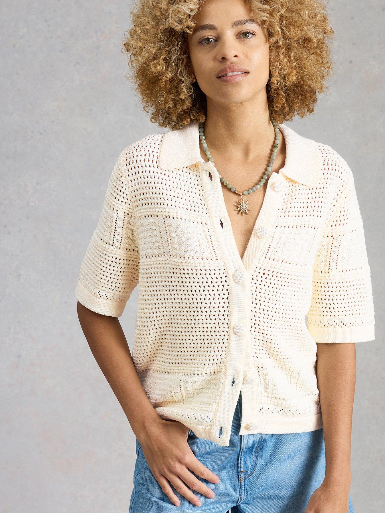 White Stuff Gemima Collar Cardigan - Ivory
