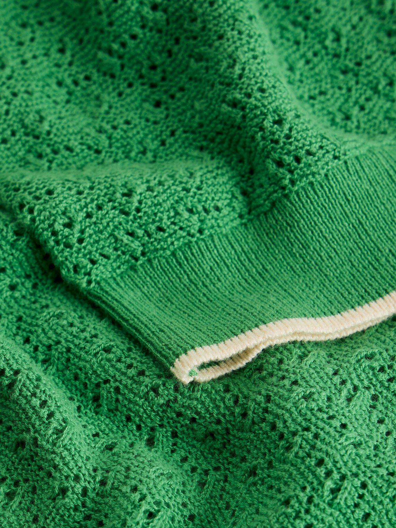 Image 6 of 6 of White Stuff Holly Pointelle T-Shirt - Green