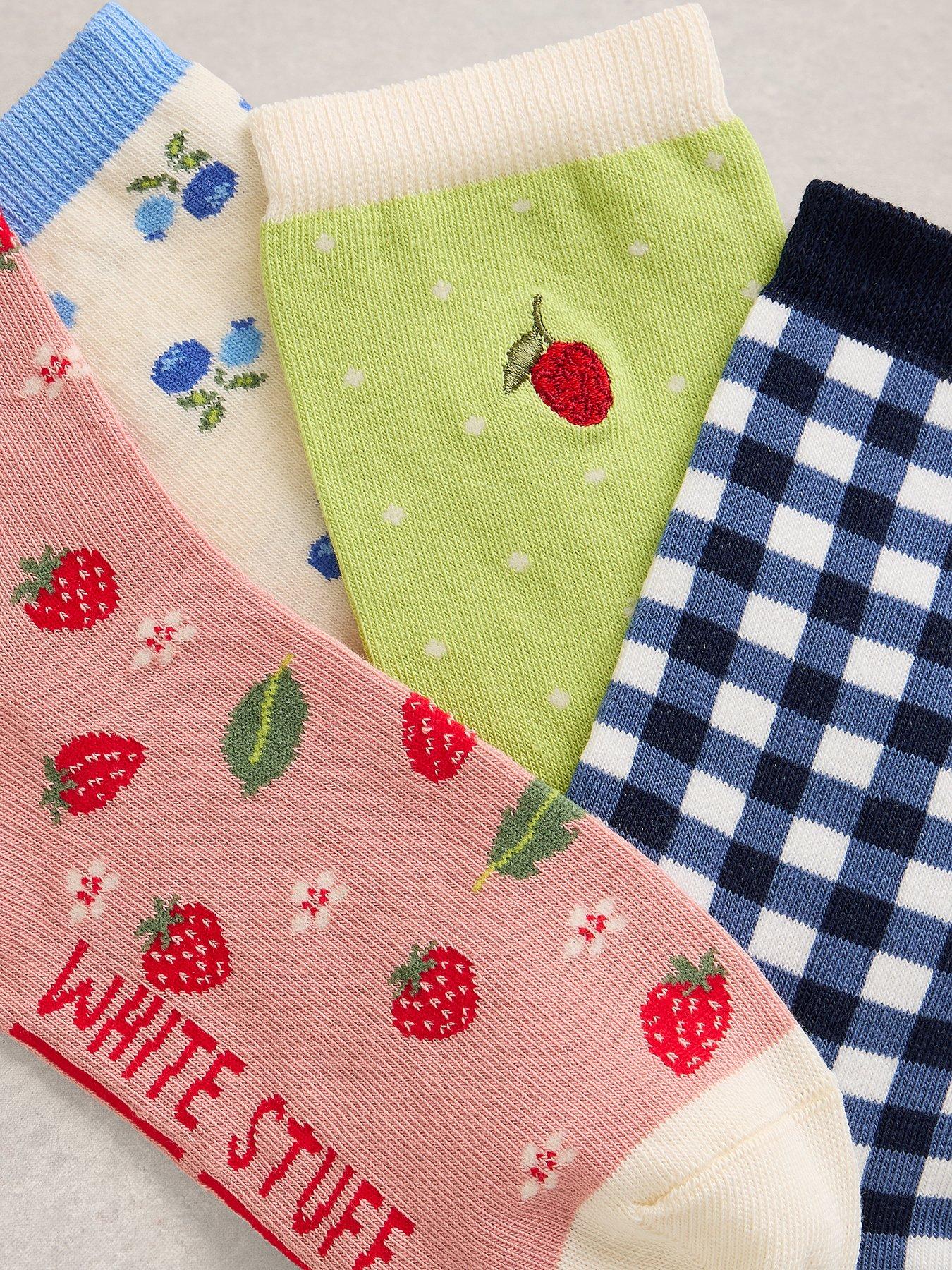 Image 2 of 4 of White Stuff 4pk Summer Fruit Ankle Socks