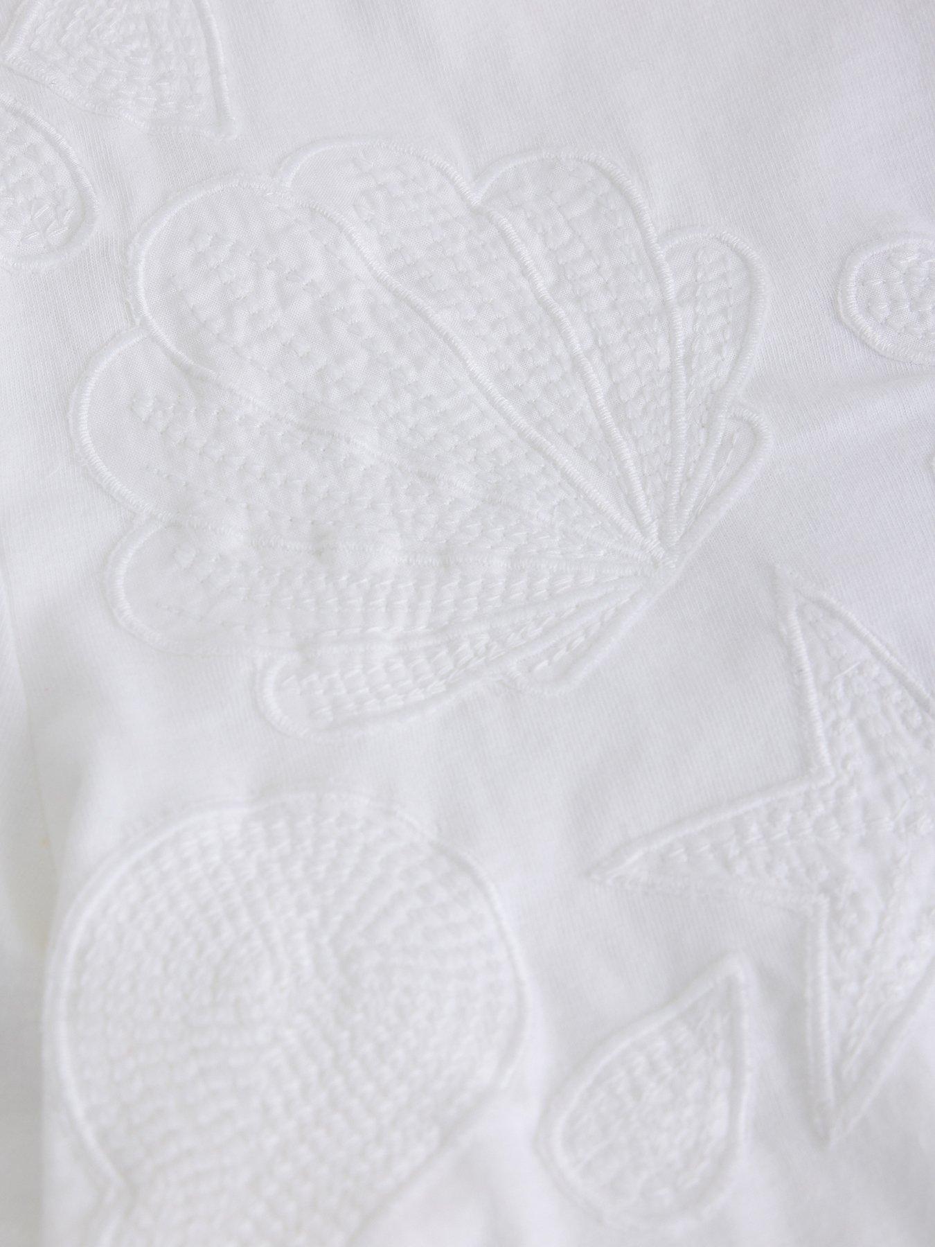 Image 6 of 6 of White Stuff Abbie Embroidered T-Shirt - White