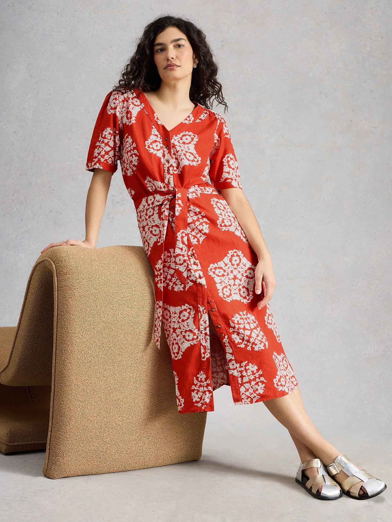 White Stuff Val Linen Blend Dress