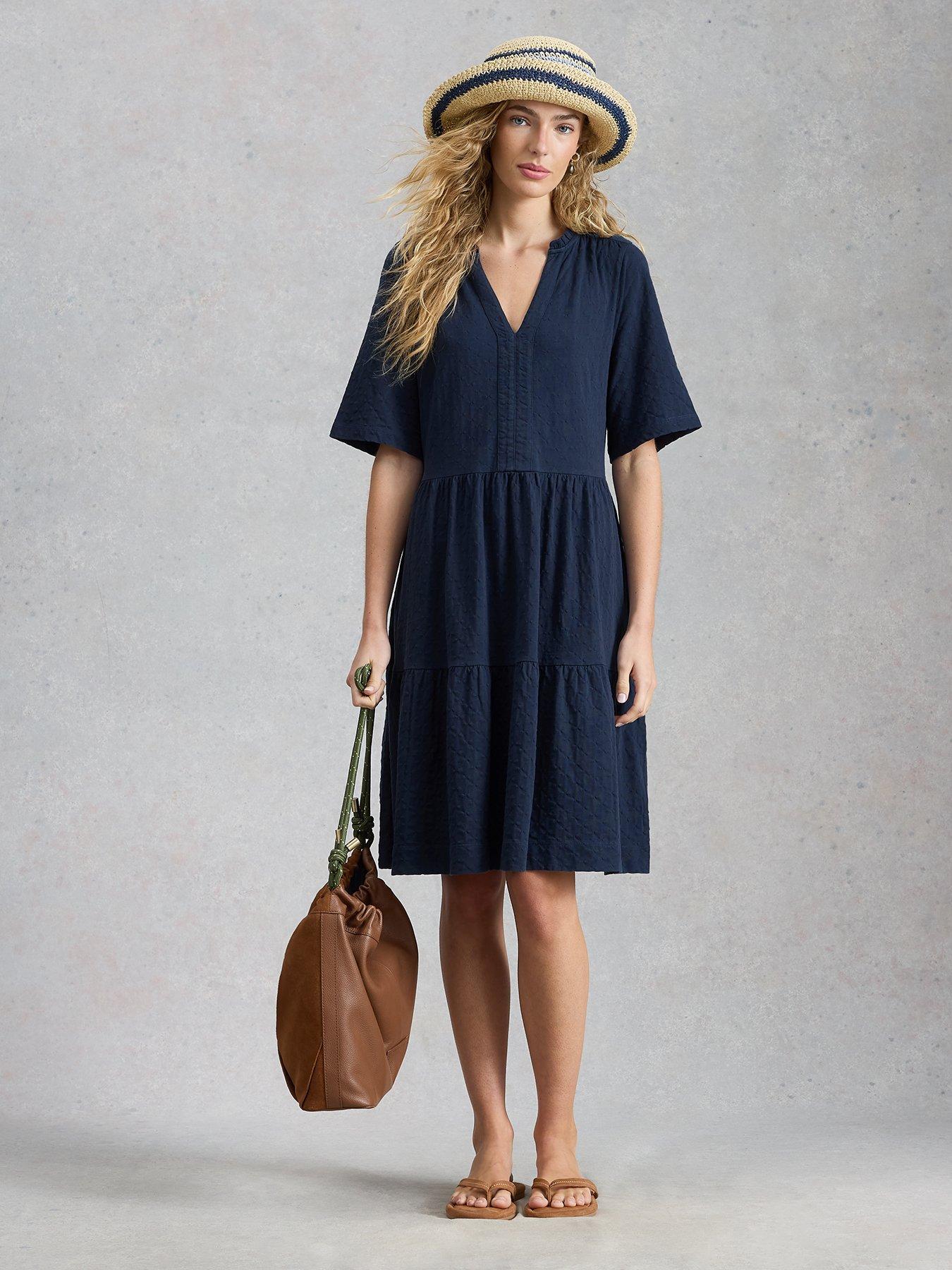 Image 3 of 6 of White Stuff Sophia Jersey Dress - Blue