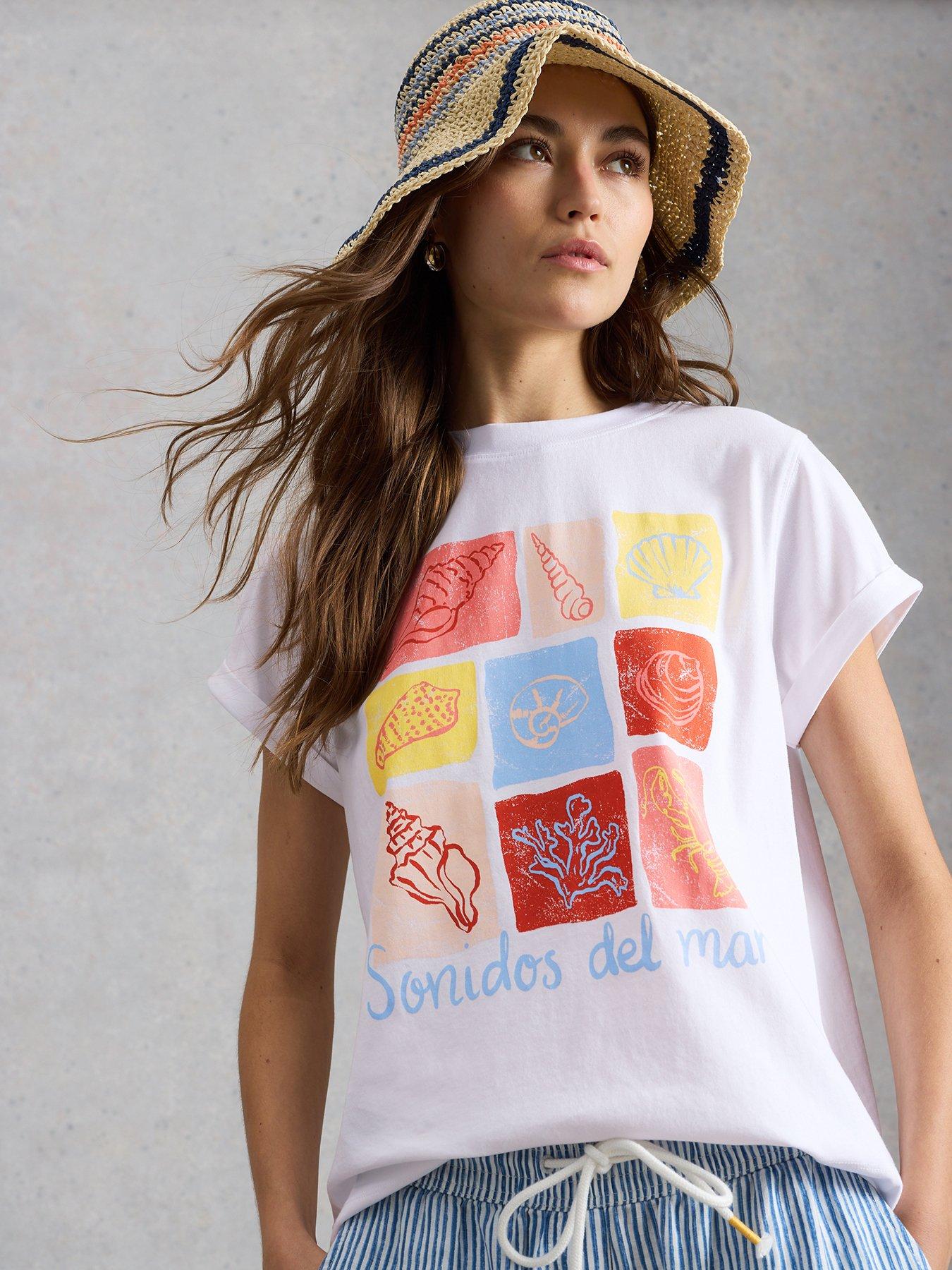 Image 1 of 6 of White Stuff Gina Graphic Tee - Ivory