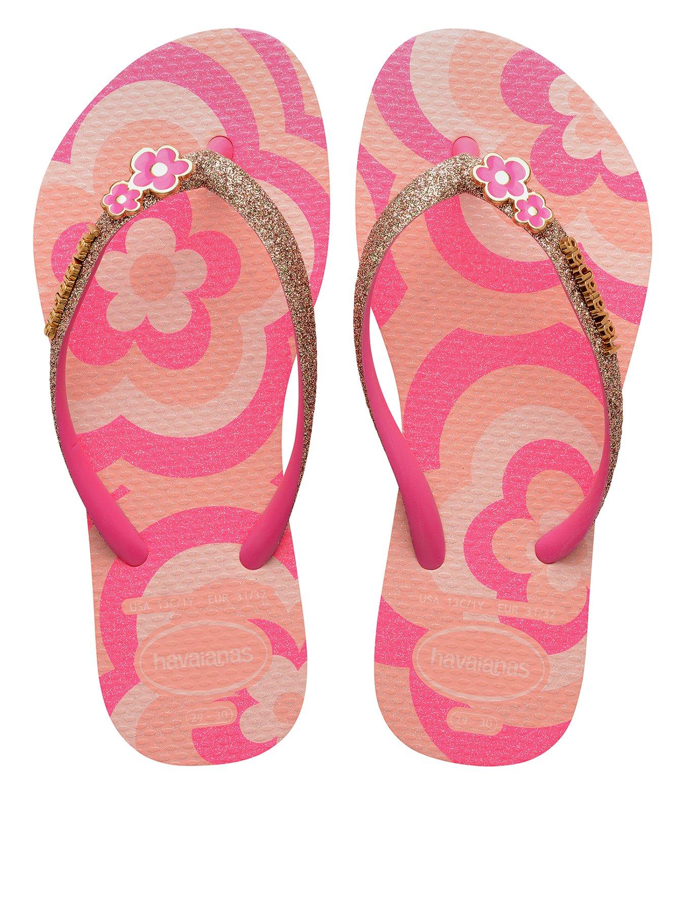 Image 1 of 6 of Havaianas Kids Slim Glitter Trendy Flip Flops - Blossom/ Flux
