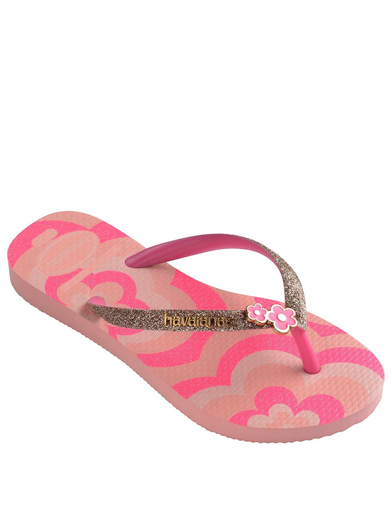 Image 2 of 6 of Havaianas Kids Slim Glitter Trendy Flip Flops - Blossom/ Flux
