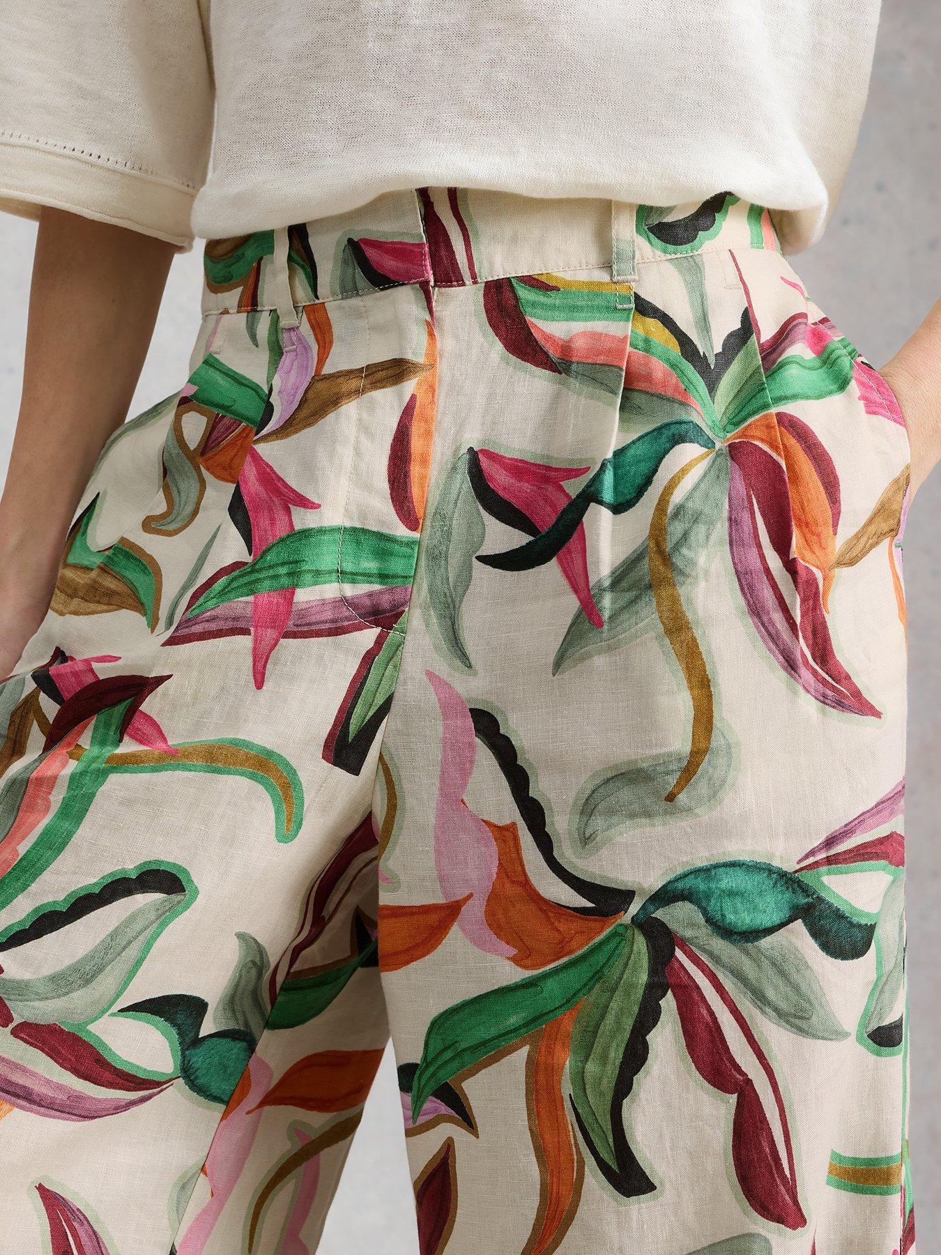 Image 4 of 6 of White Stuff Sasha Wide Leg Linen Trouser - Beige