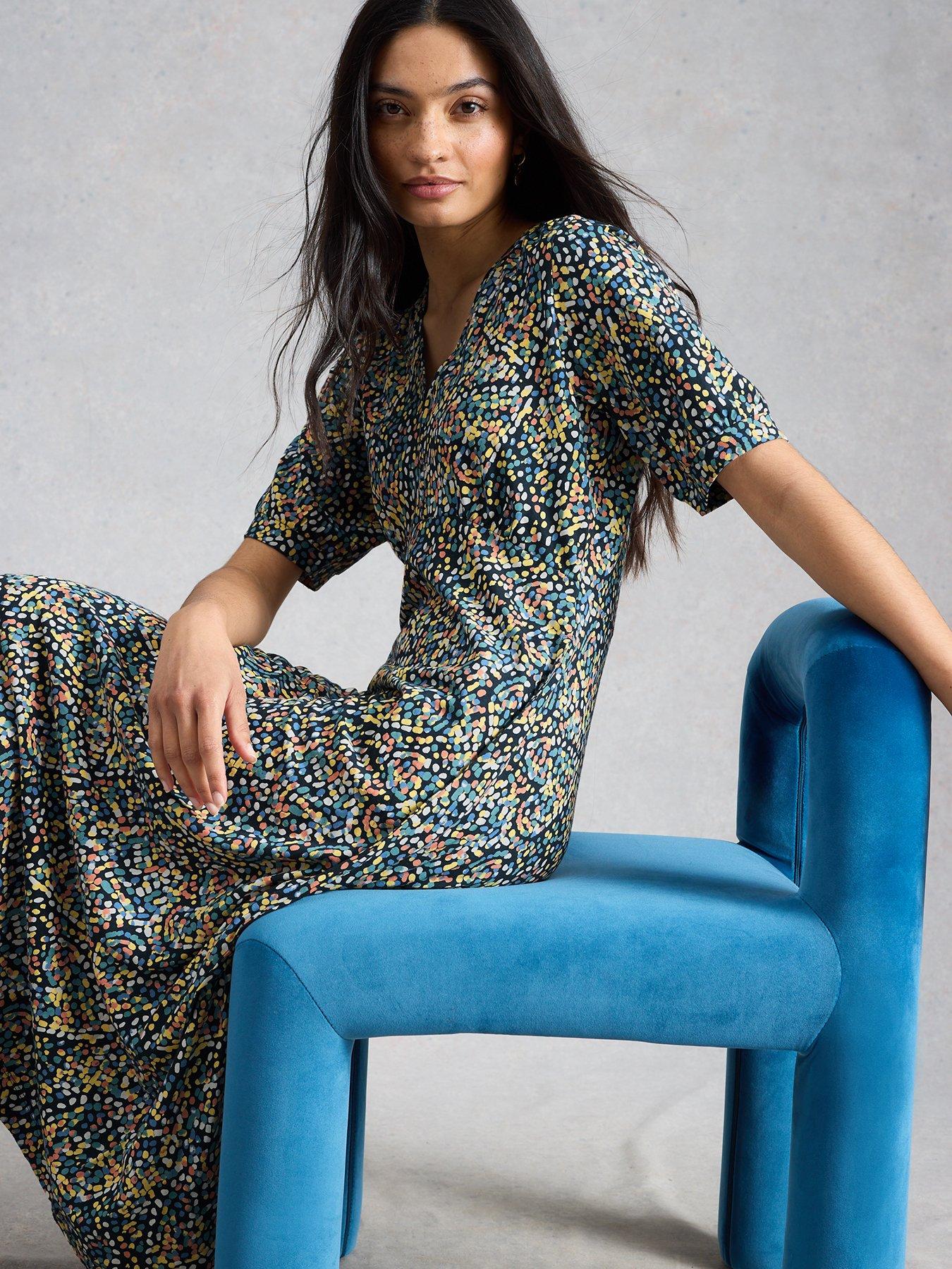 Image 4 of 6 of White Stuff Megan Jersey Dress - Blue
