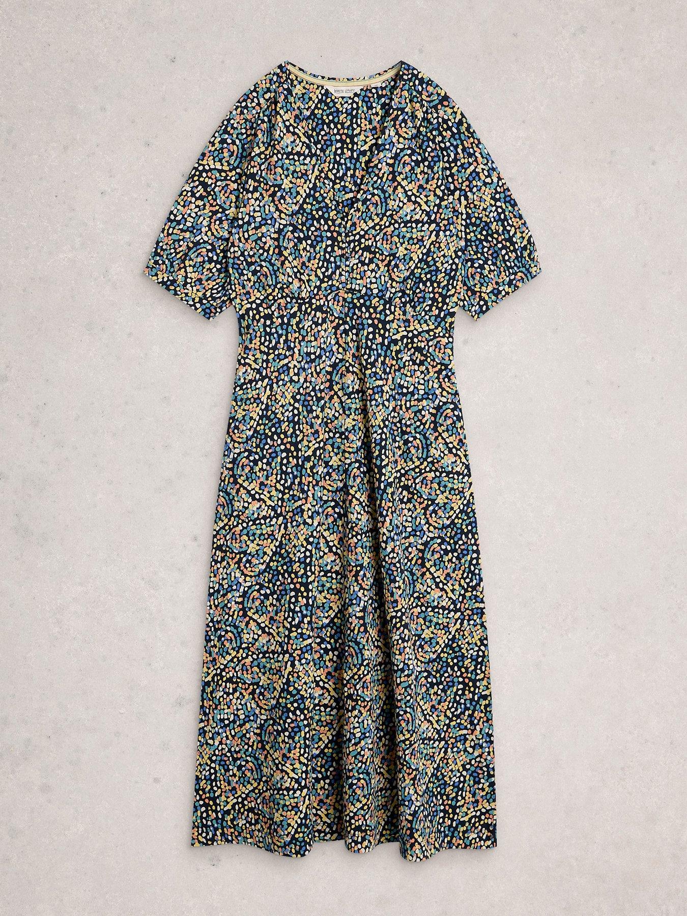 Image 5 of 6 of White Stuff Megan Jersey Dress - Blue