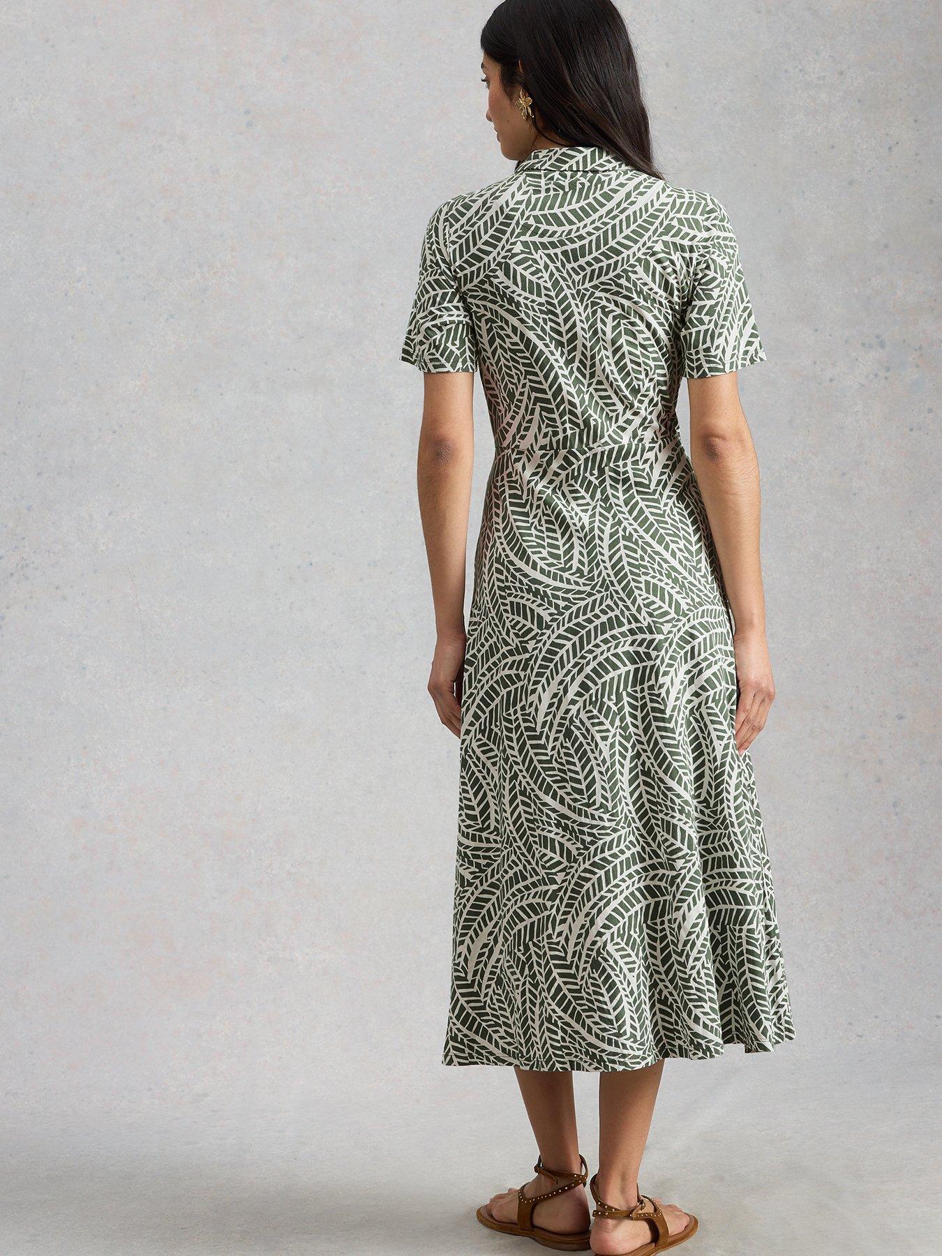 Image 2 of 6 of White Stuff Rua Jersey Shirt Dress - Green