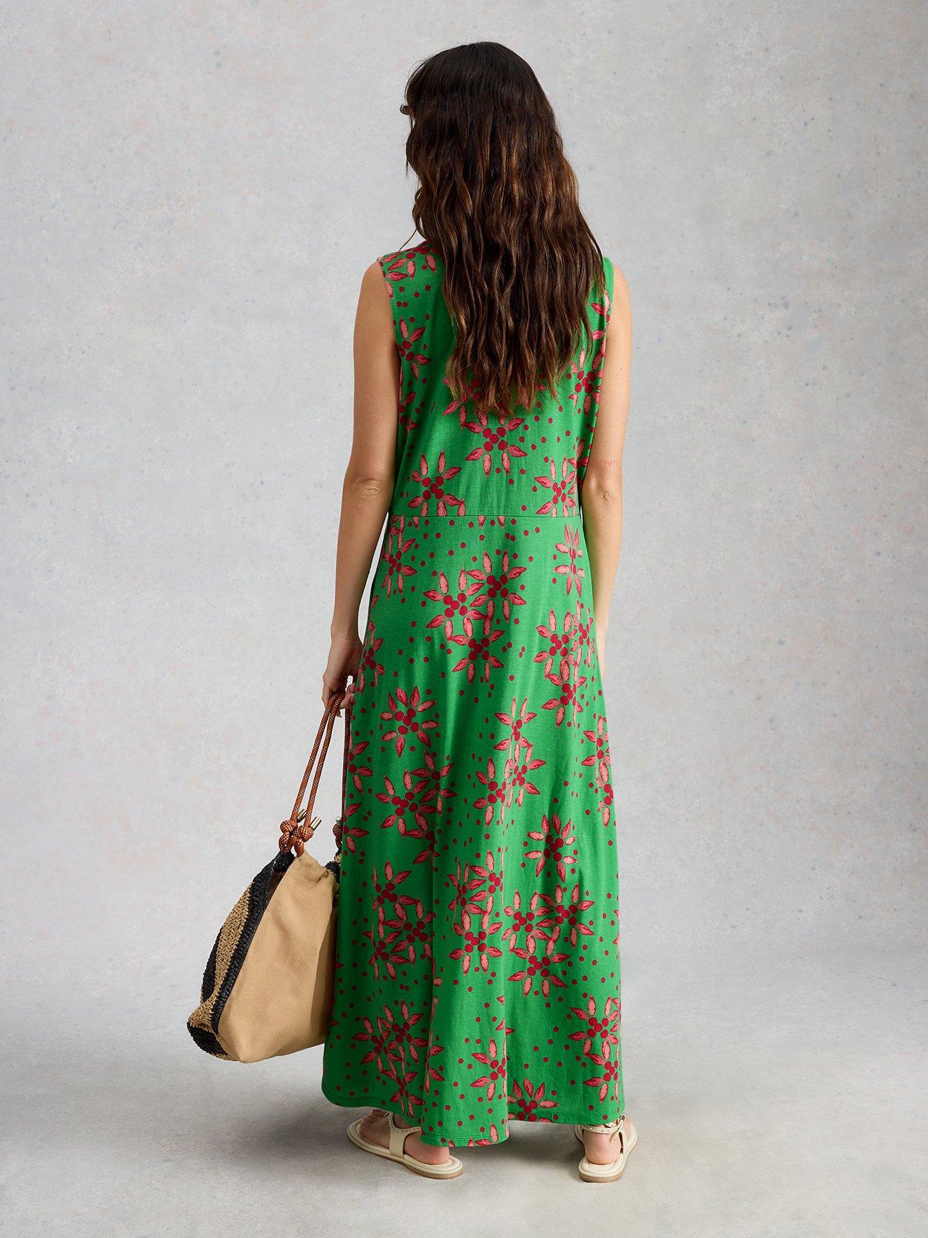 Image 2 of 6 of White Stuff Rua Maxi Jersey Shirt Dress - Green