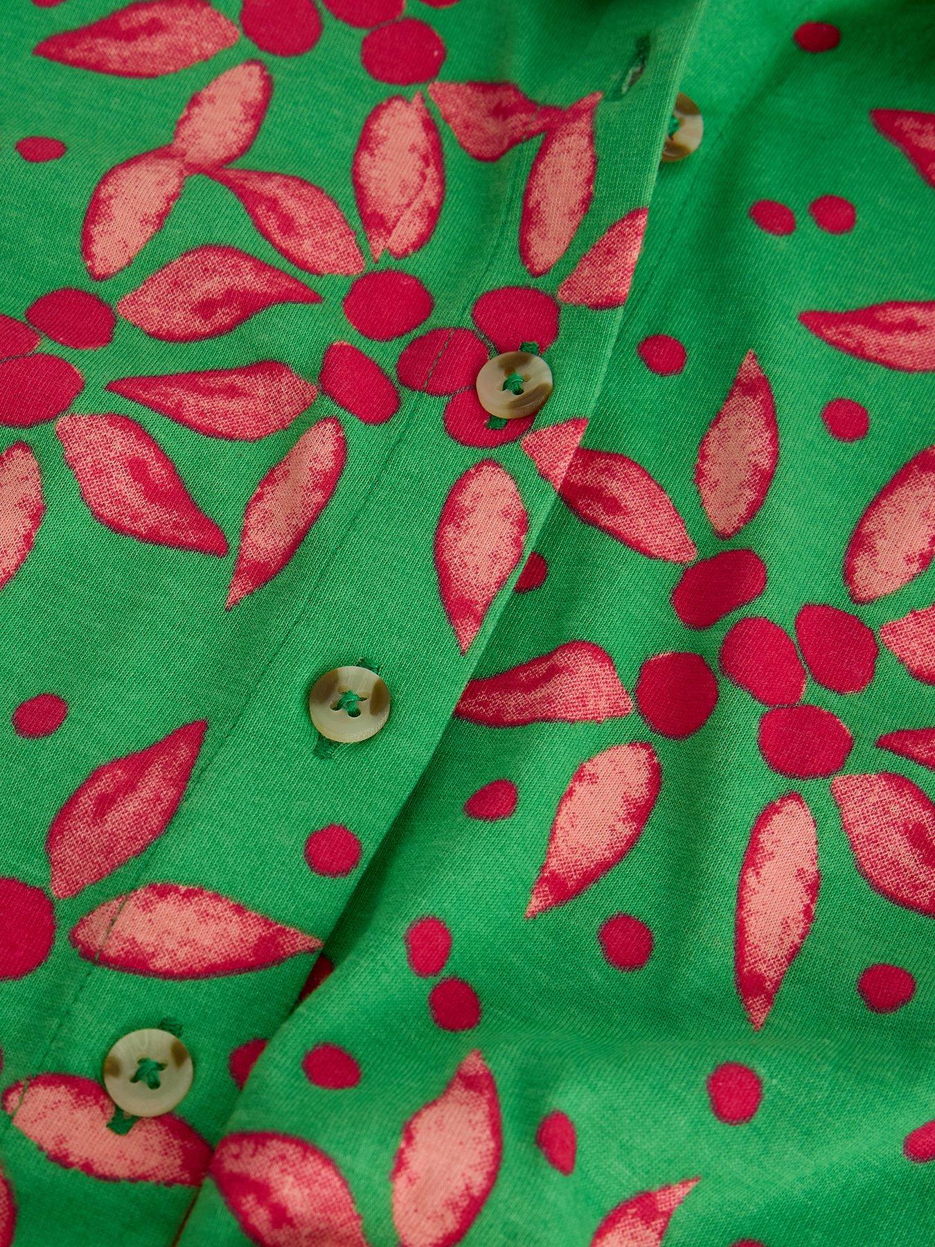 Image 6 of 6 of White Stuff Rua Maxi Jersey Shirt Dress - Green