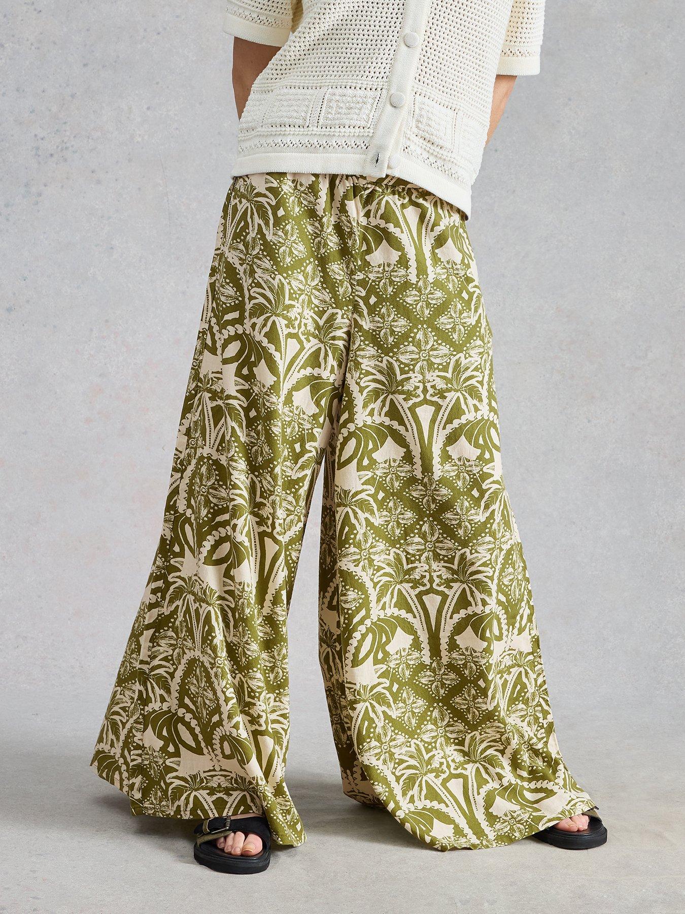 White Stuff Poppy Linen Blend Trouser - Green