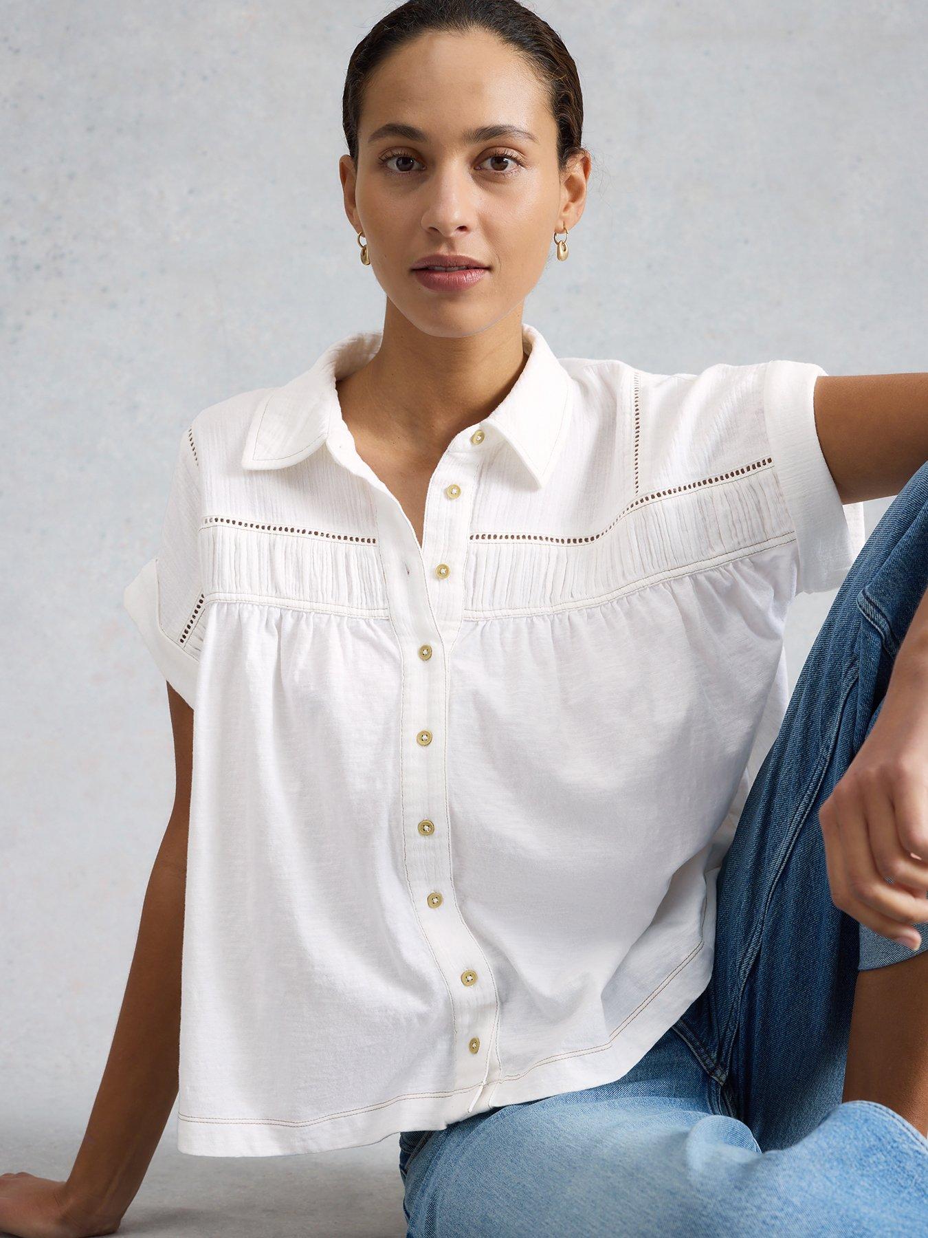 Image 1 of 6 of White Stuff Didi Double Cloth Shirt - White