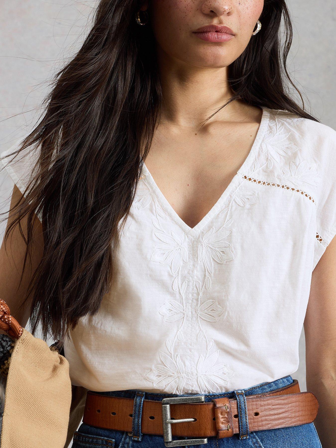 White Stuff Fliss Floral Top - White