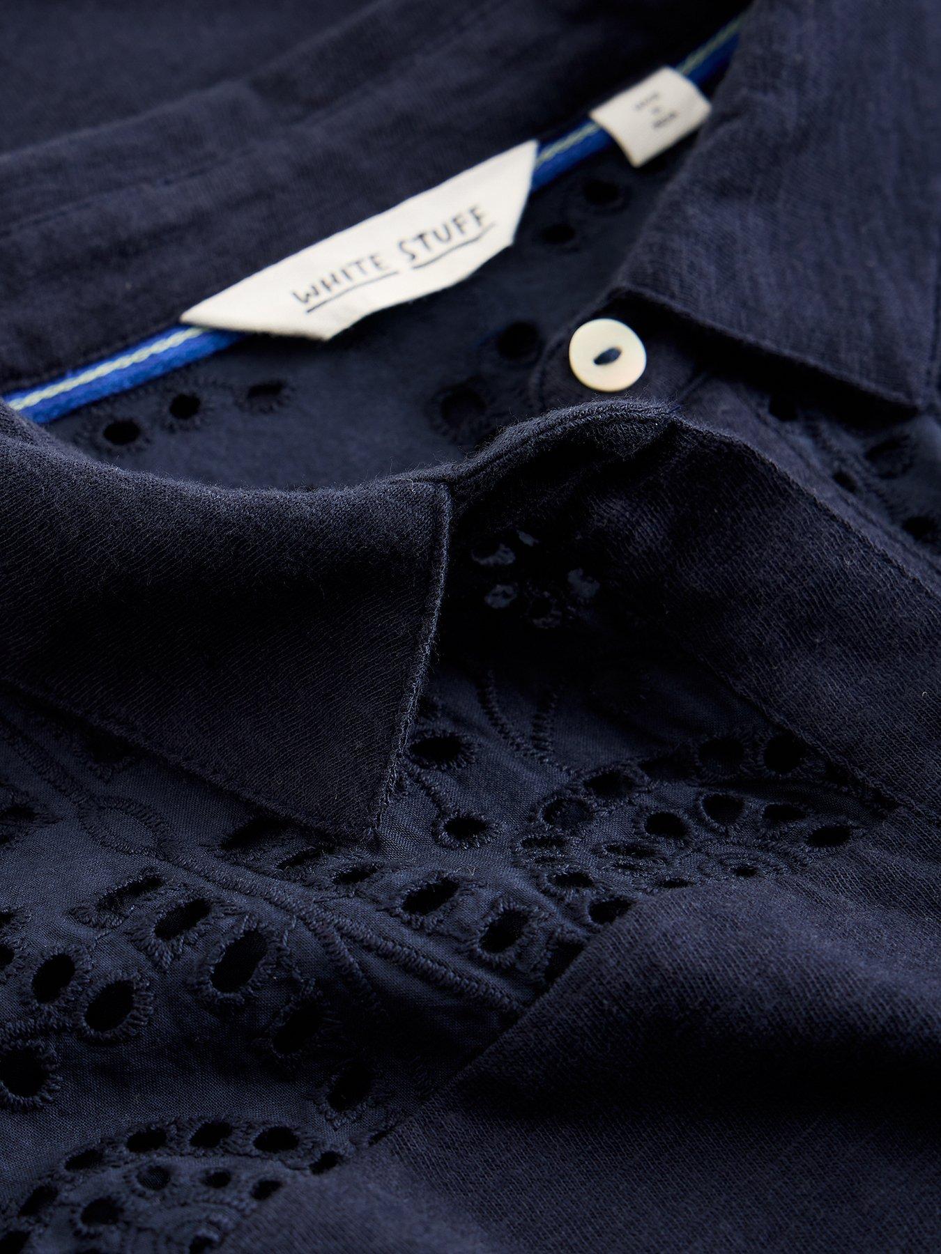 Image 6 of 6 of White Stuff Sandy Broderie Top - Blue