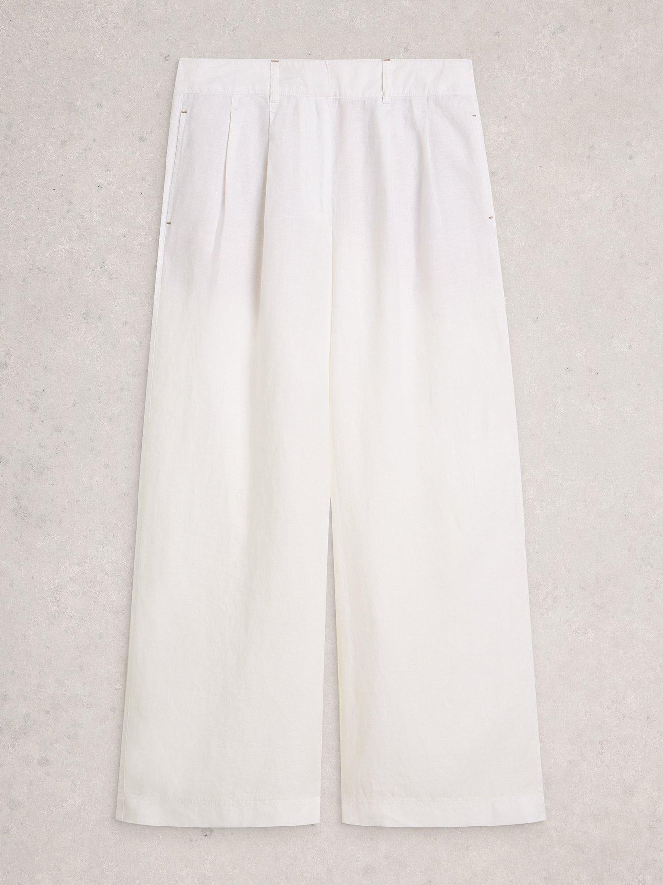 Image 5 of 6 of White Stuff Sasha Wide Leg Linen Trousers - White