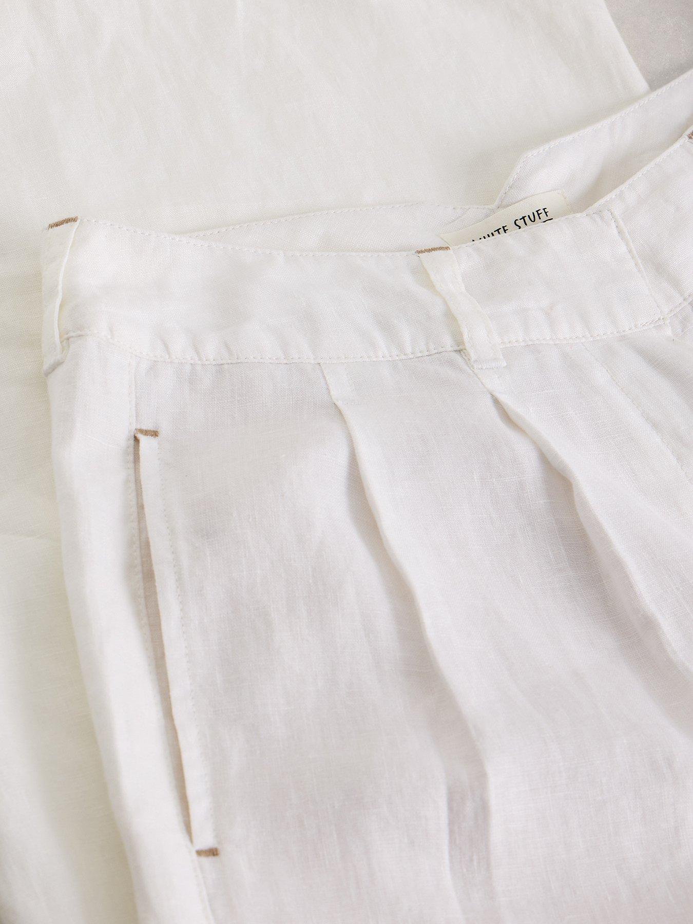 Image 6 of 6 of White Stuff Sasha Wide Leg Linen Trousers - White