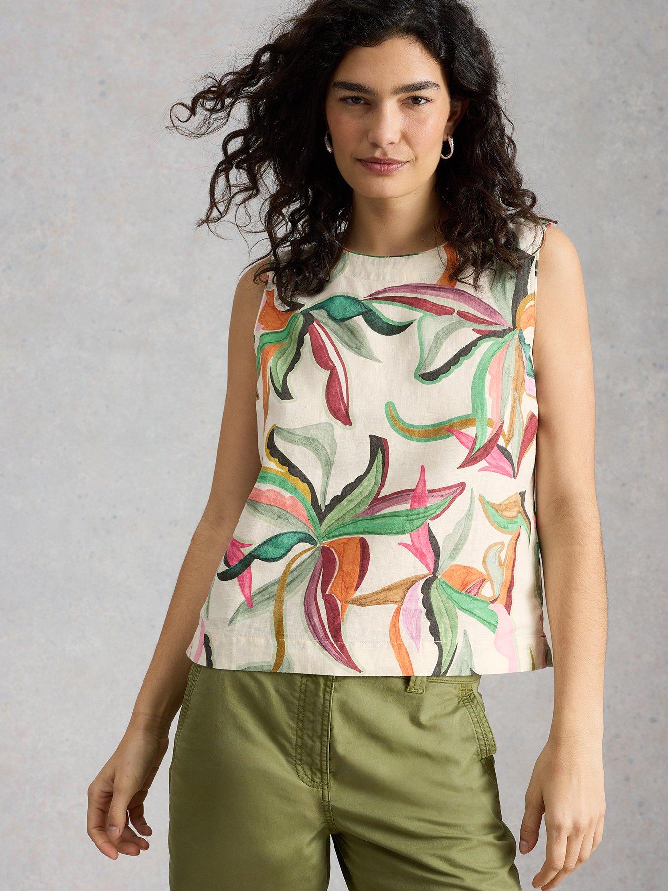 Image 1 of 6 of White Stuff Matilda Linen Vest - Beige