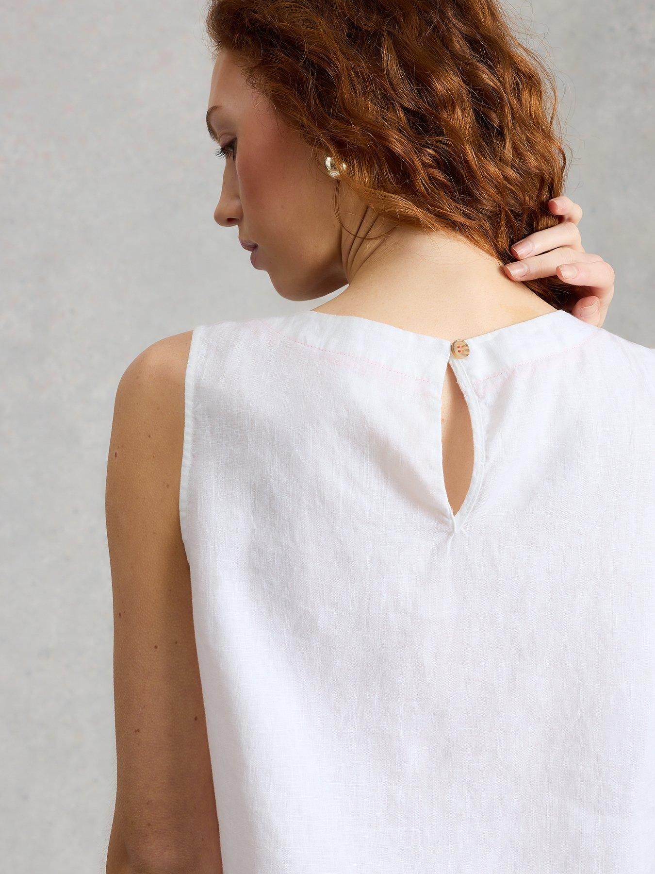 Image 2 of 6 of White Stuff Paradise Linen Vest - White