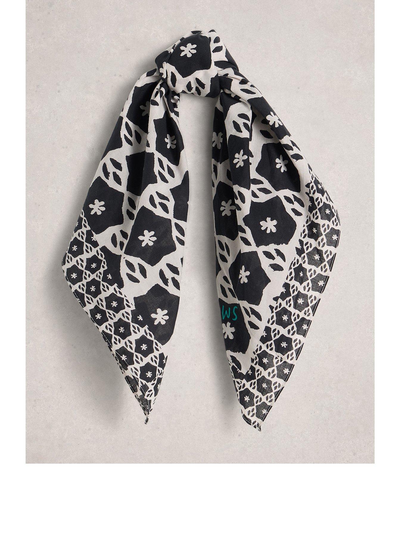 White Stuff Ellie Square Printed Scarf - Black