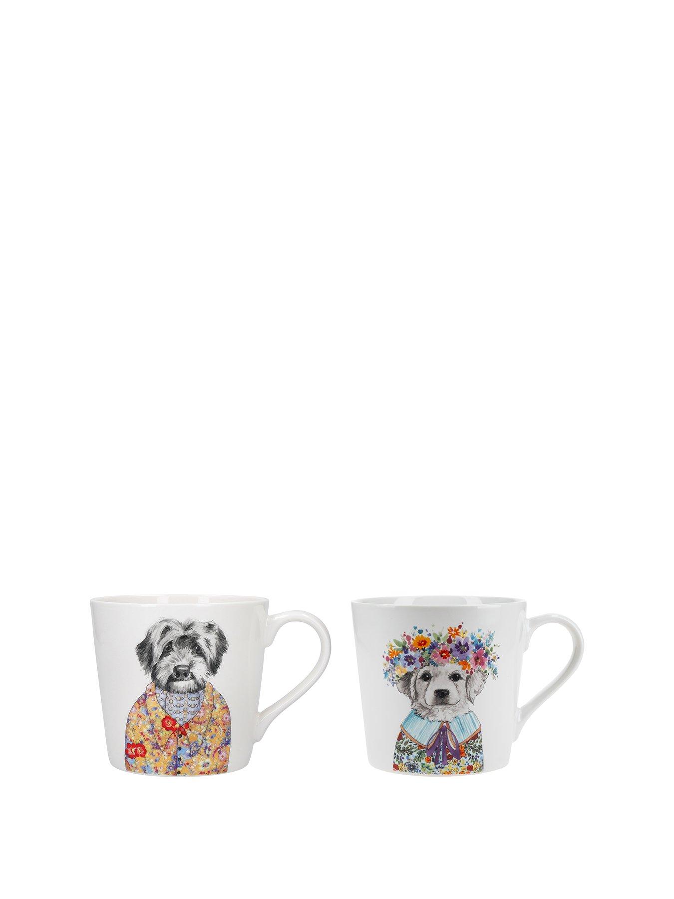 Image 1 of 5 of Mikasa TipperleyHill Fine China Mugs Cockapoo Dog Print - Set of 2