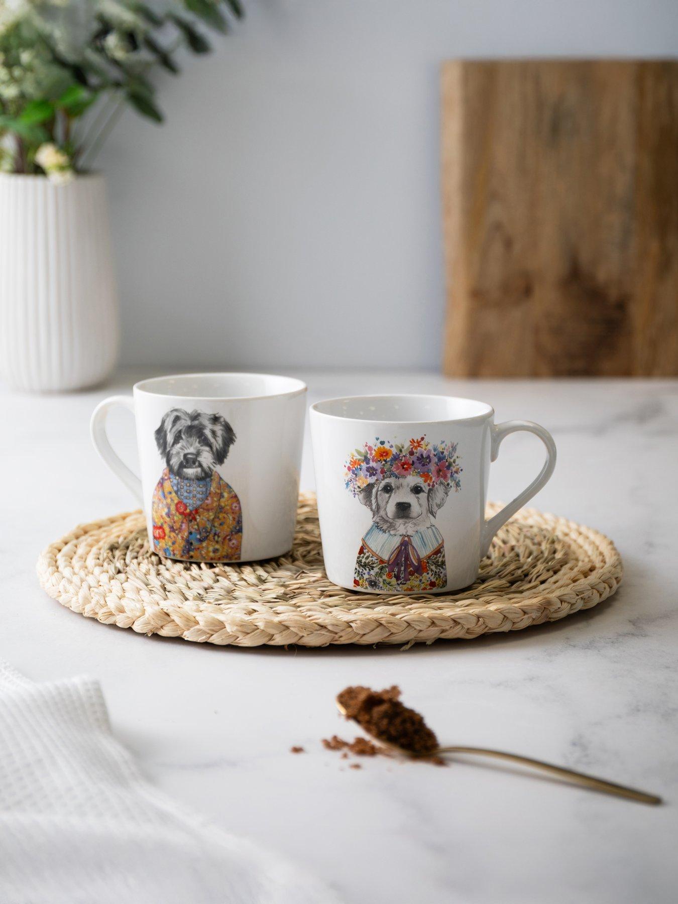 Image 2 of 5 of Mikasa TipperleyHill Fine China Mugs Cockapoo Dog Print - Set of 2