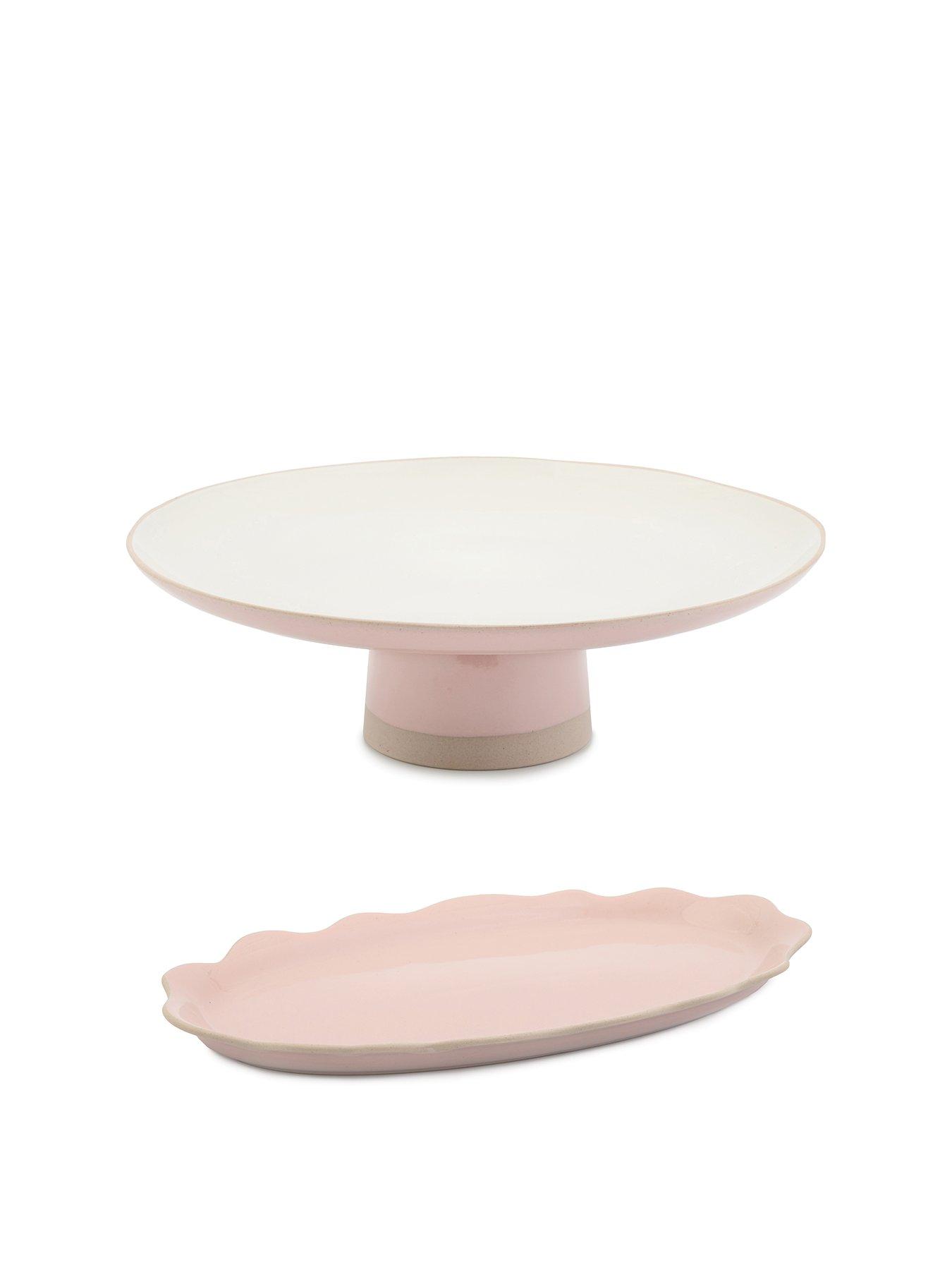 Jamie Oliver Big Love Pink Platter And Cake Stand - Set Of 2 in One Colour