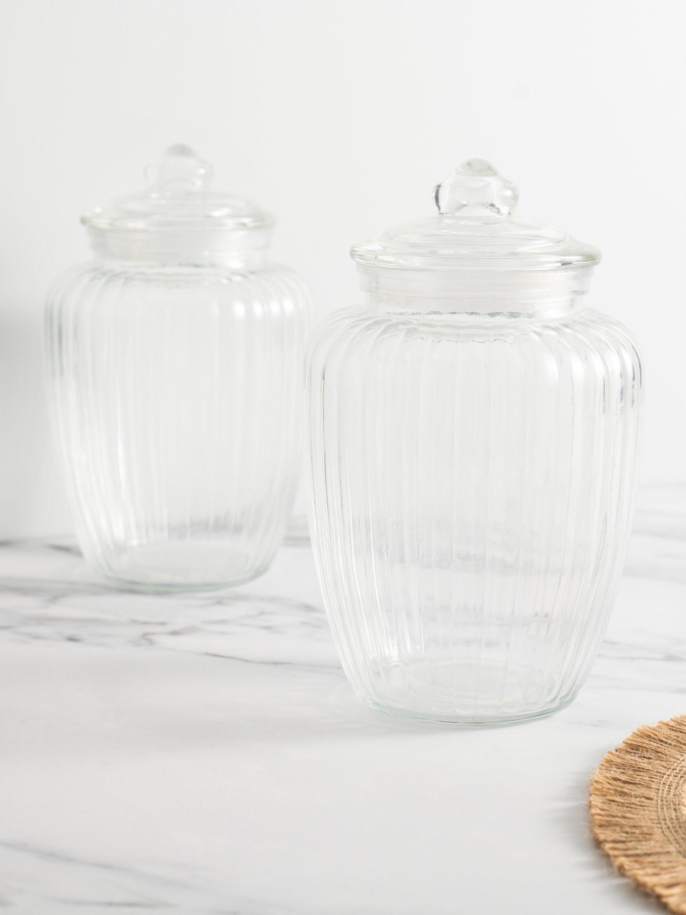 Kitchencraft Home Made Multi-Purpose Large Glass Storage Jar 2.2L - Set Of 2 in One Colour