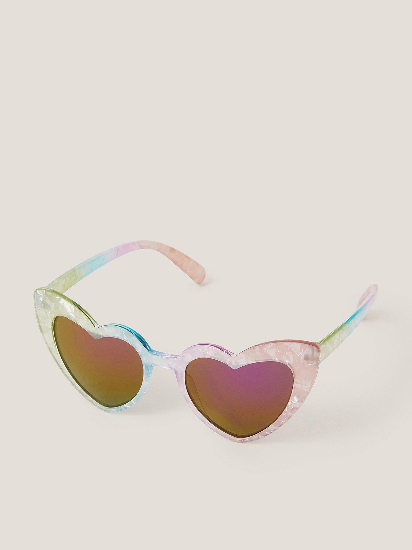 Image 1 of 3 of Monsoon Girls Rainbow Heart Sunglasses - Multi