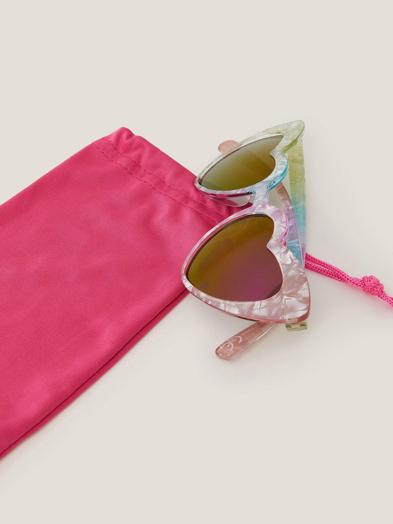 Image 3 of 3 of Monsoon Girls Rainbow Heart Sunglasses - Multi
