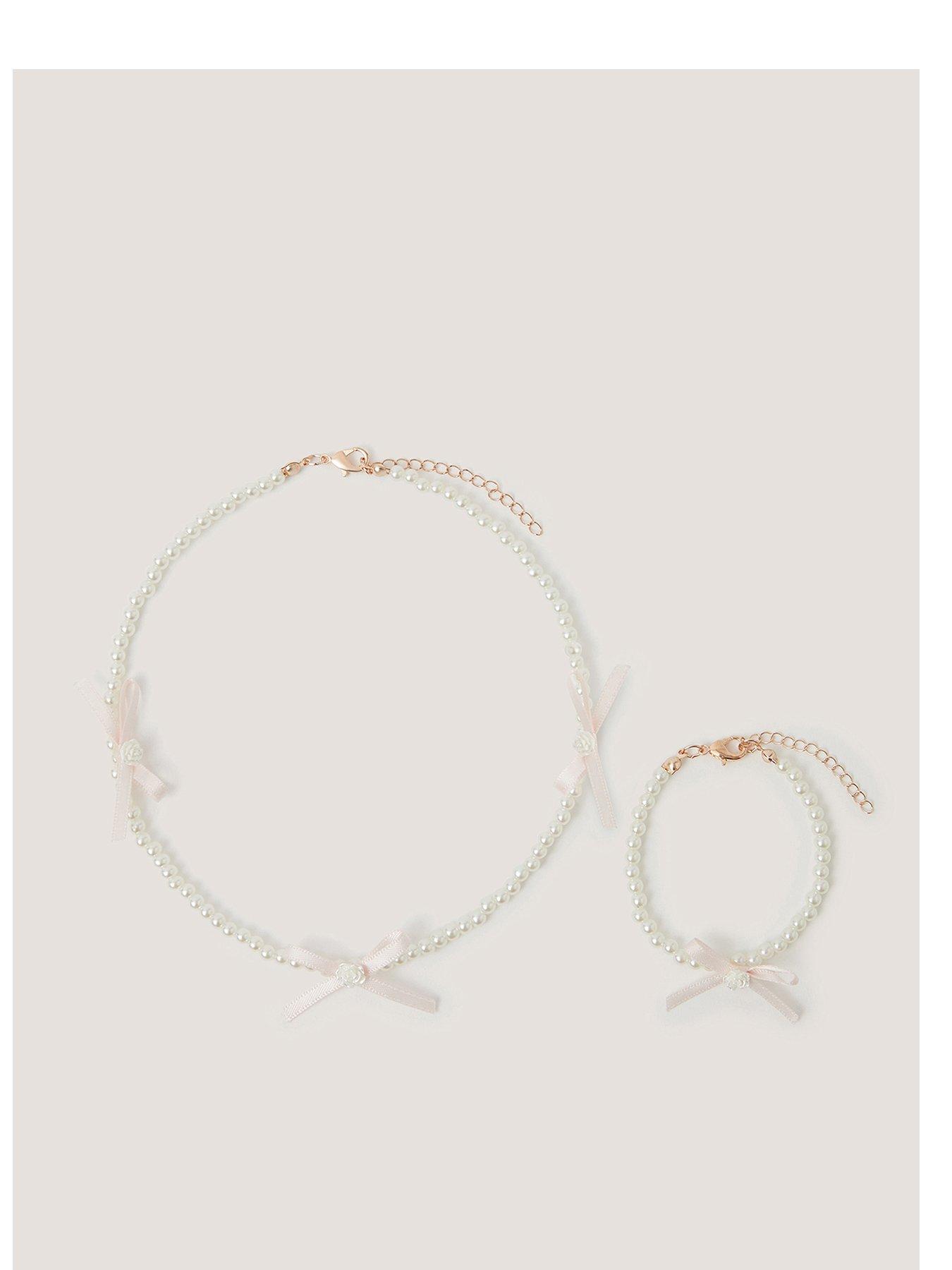 Monsoon Girls Bridesmaid Pom Pearl Aliceband - Pink