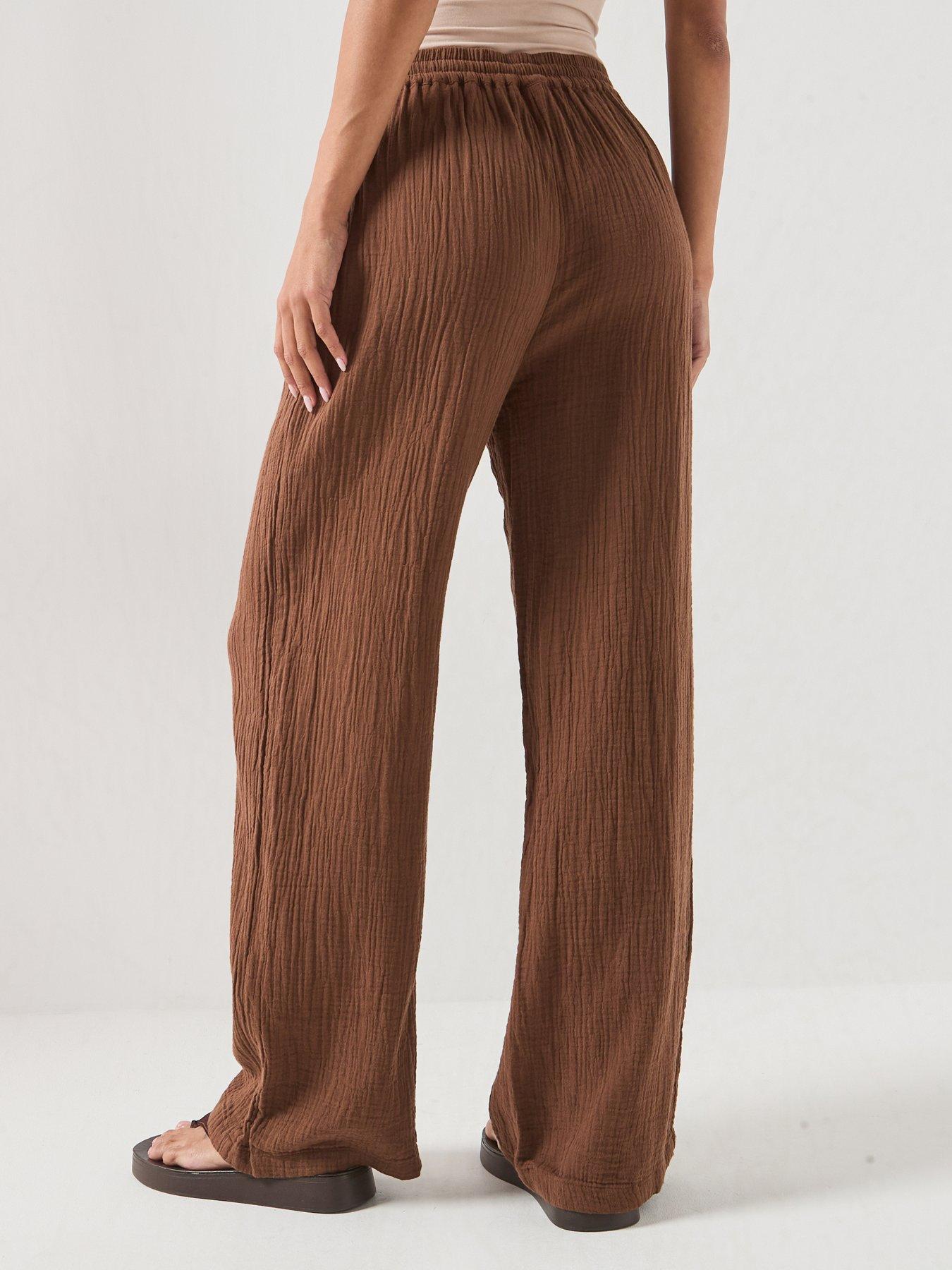 Image 2 of 6 of Only Onlthyra Long Pant Noos Wvn - Brown