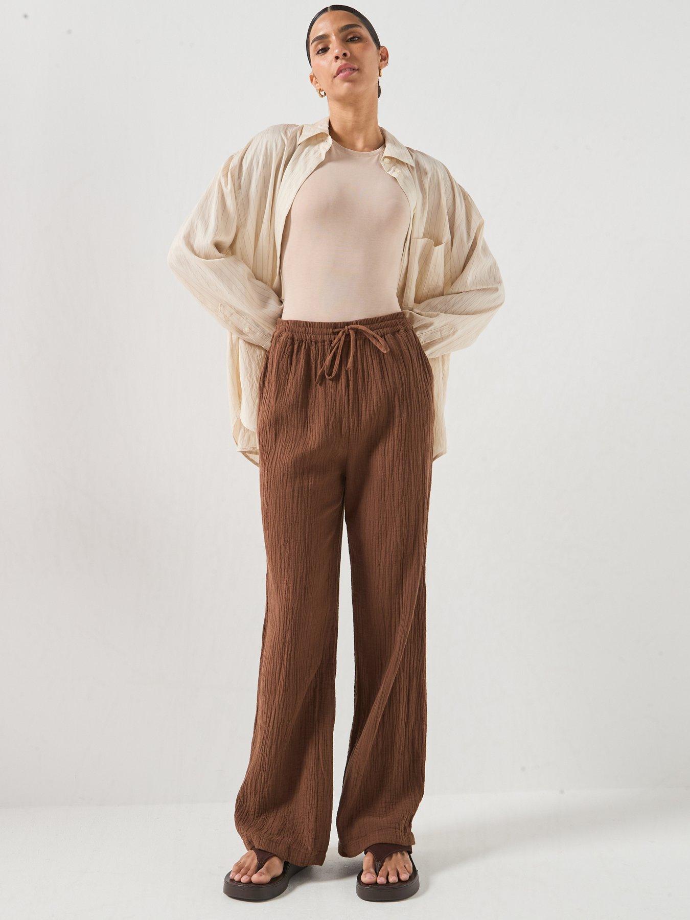 Image 3 of 6 of Only Onlthyra Long Pant Noos Wvn - Brown