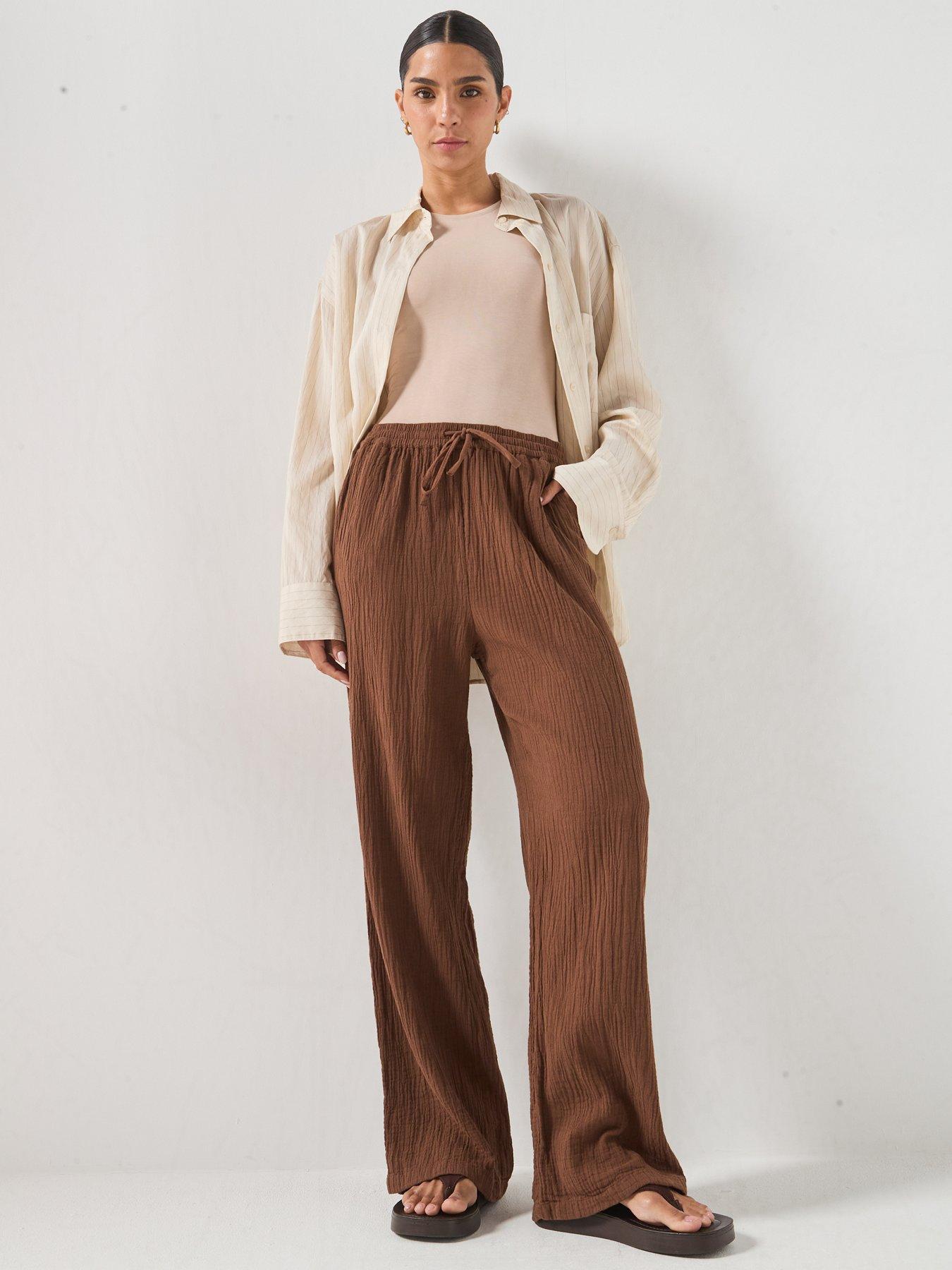 Image 5 of 6 of Only Onlthyra Long Pant Noos Wvn - Brown