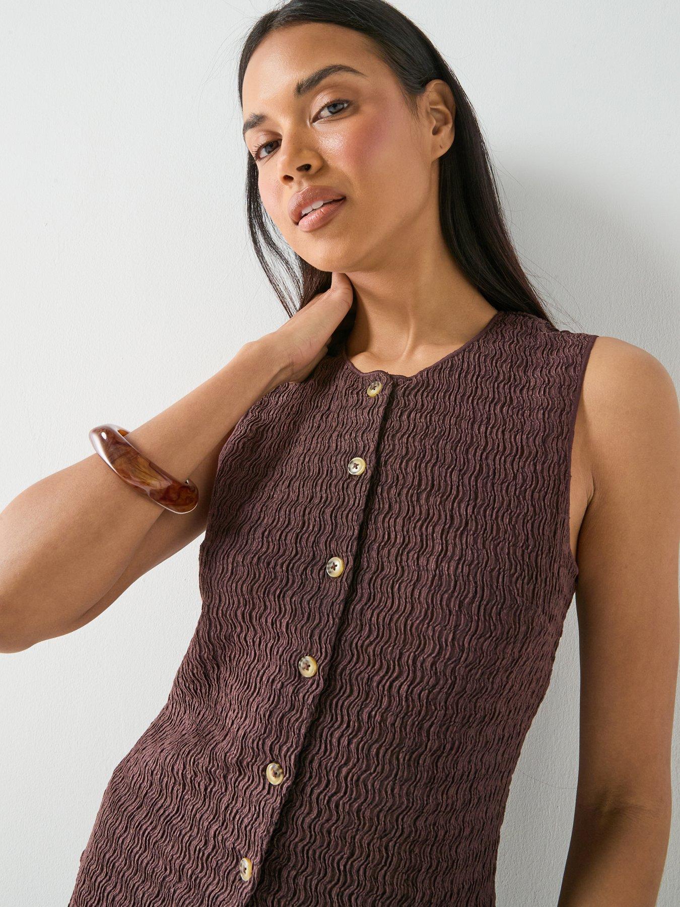 Image 6 of 6 of Only Onlilse Structure Co-ord Vest - Deep Mahogany