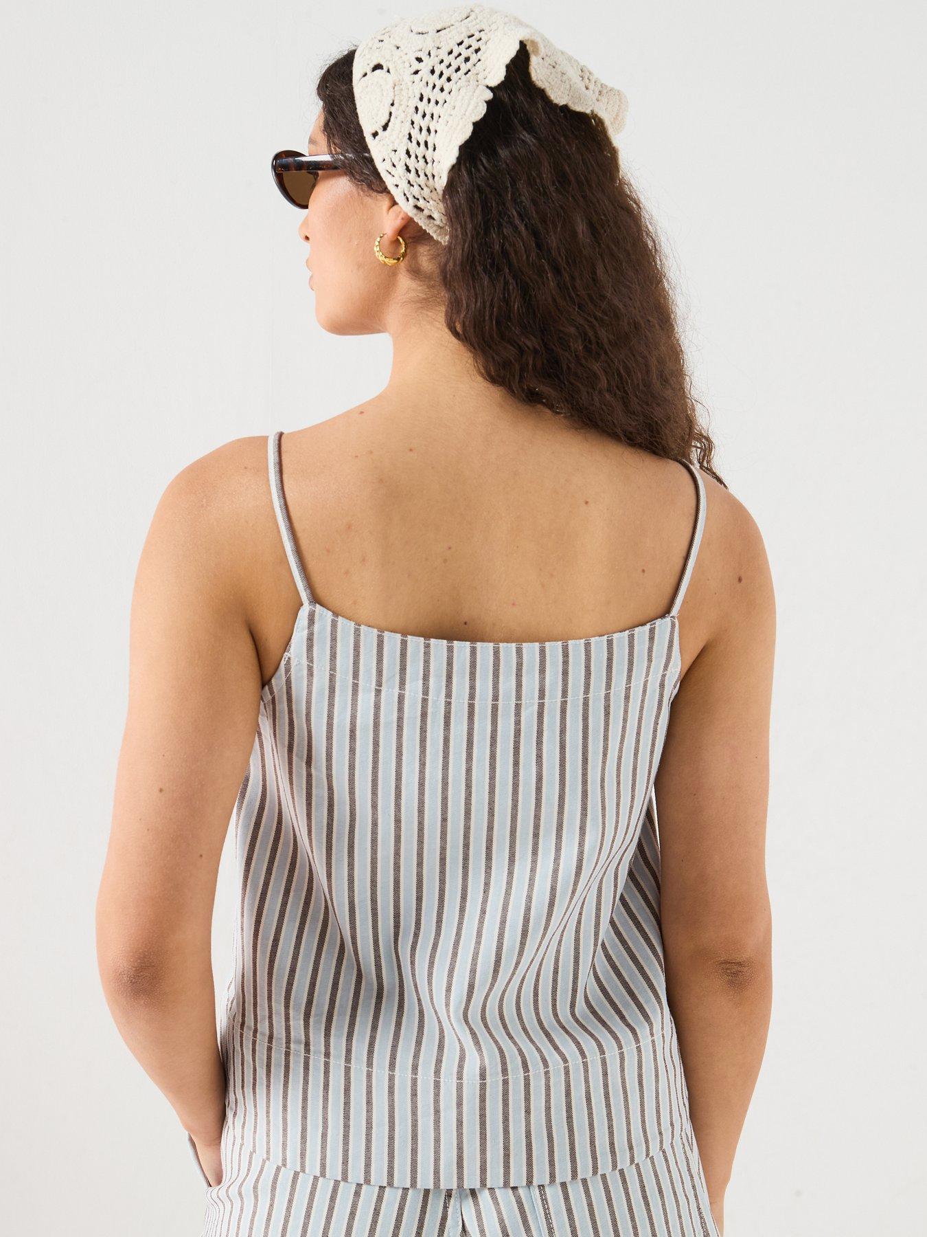 Image 2 of 6 of PIECES Billo square Top Denim Cami - Cashmere Blue