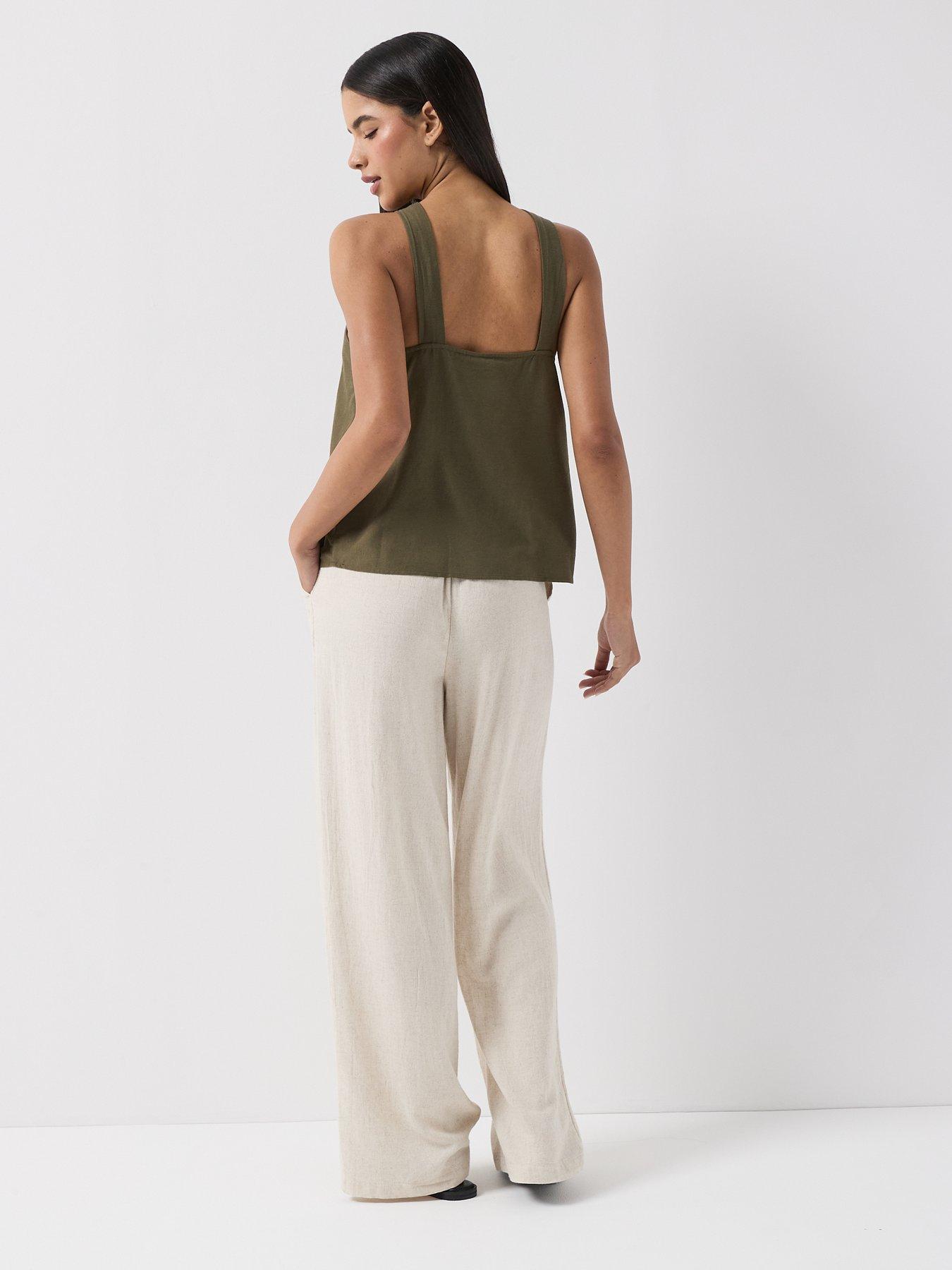 Image 5 of 5 of Vero Moda Halterneck Knot Top - Brown