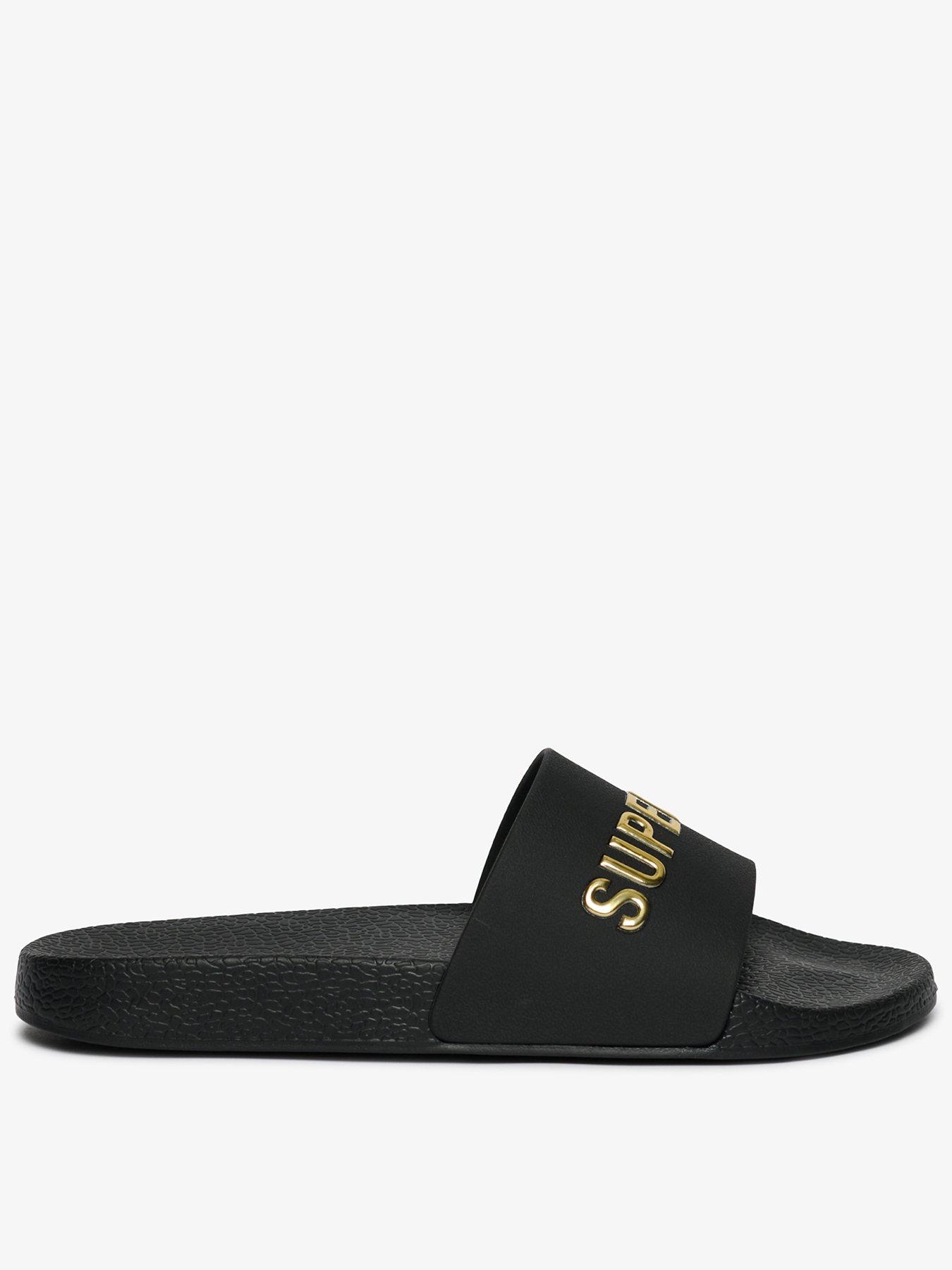 Superdry Premium Metallic Pool Slide - Black
