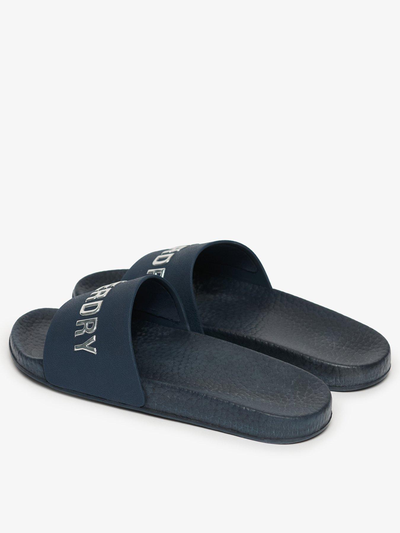 Image 3 of 6 of Superdry Towelling Pool Sliders - Blue