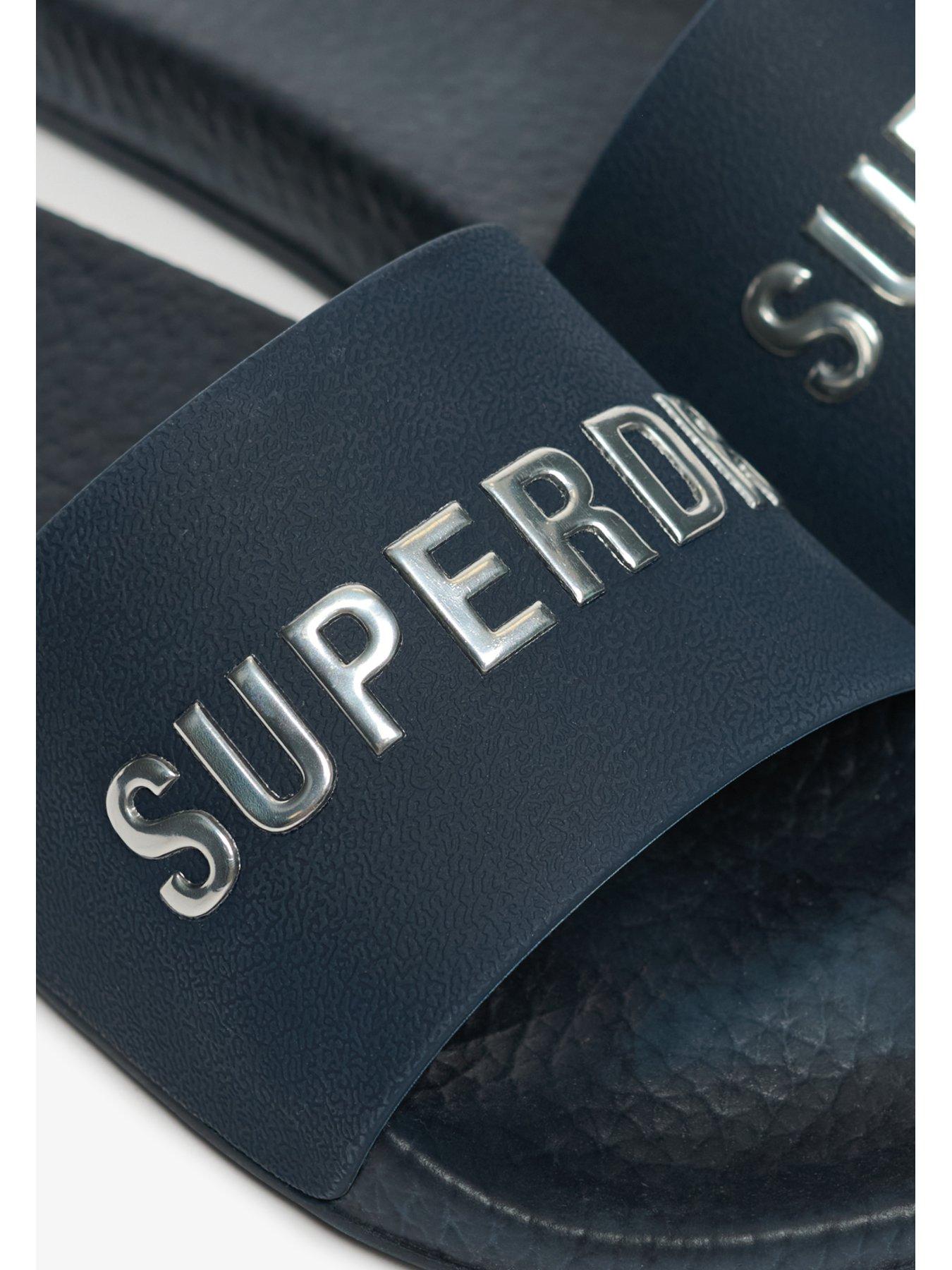 Image 6 of 6 of Superdry Towelling Pool Sliders - Blue