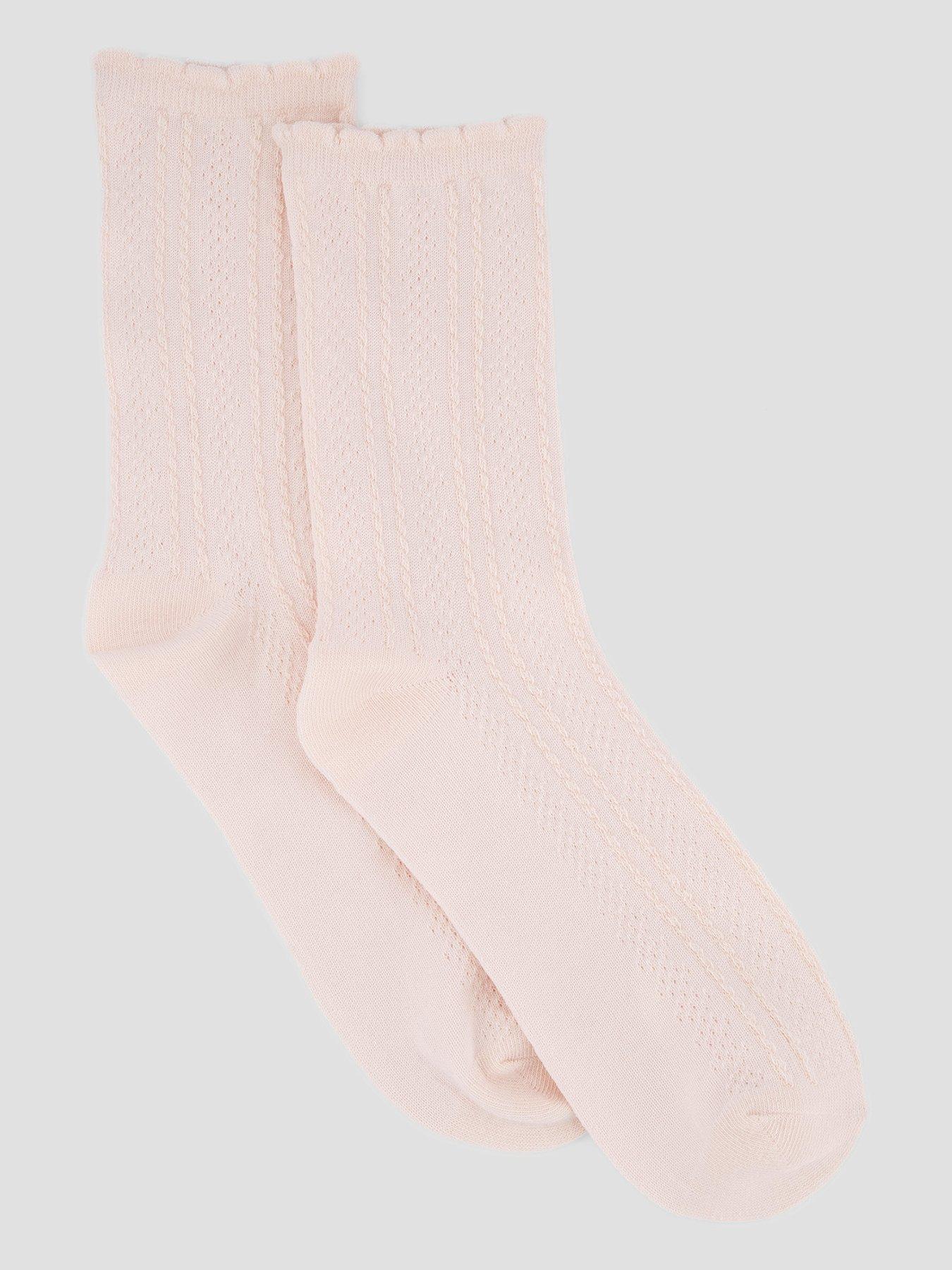 Image 2 of 4 of The Very Collection 5 Pack Pointelle Ankle Socks - Pink