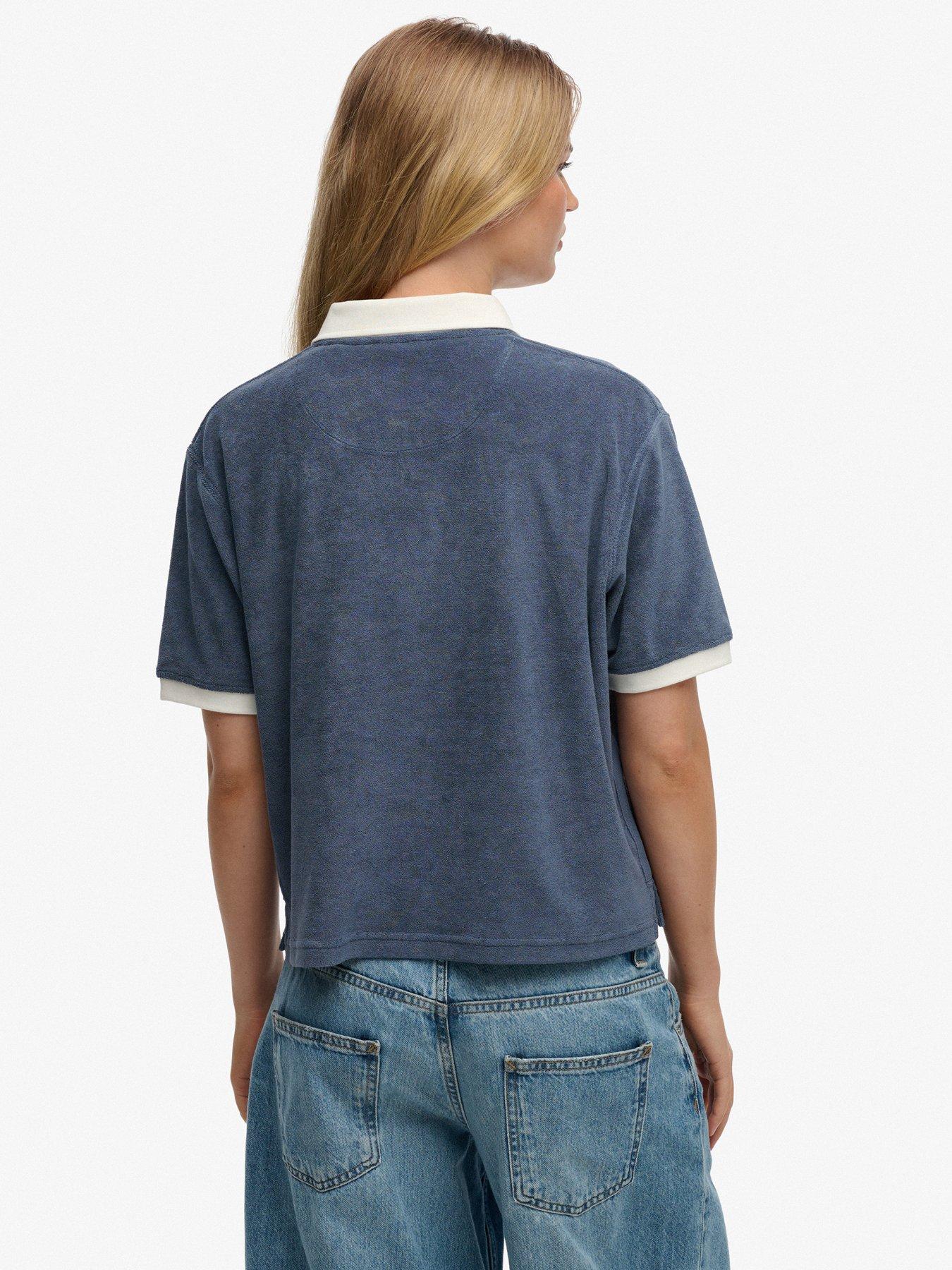 Image 2 of 6 of Superdry Heritage Terry Polo - Blue