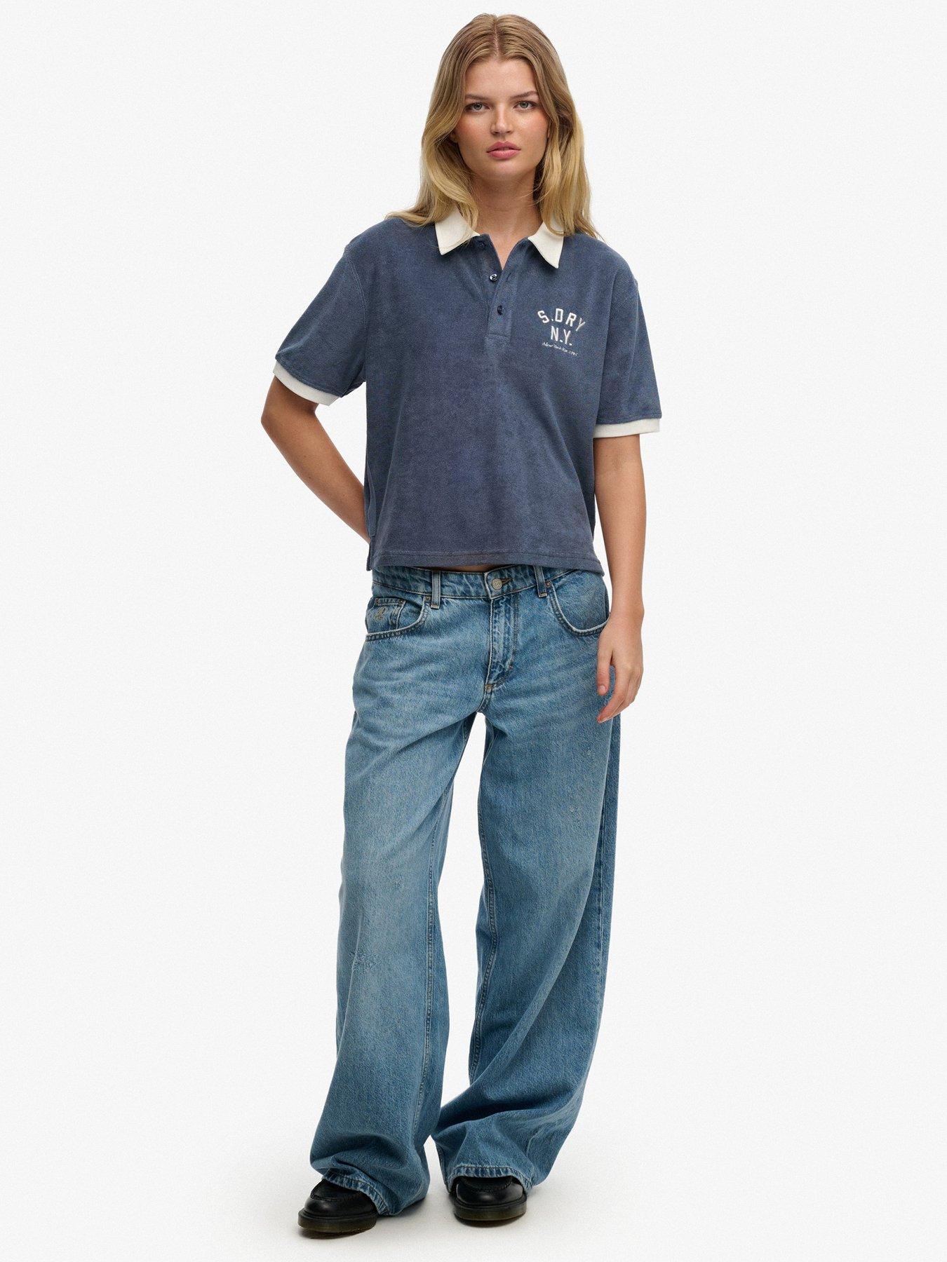 Image 3 of 6 of Superdry Heritage Terry Polo - Blue