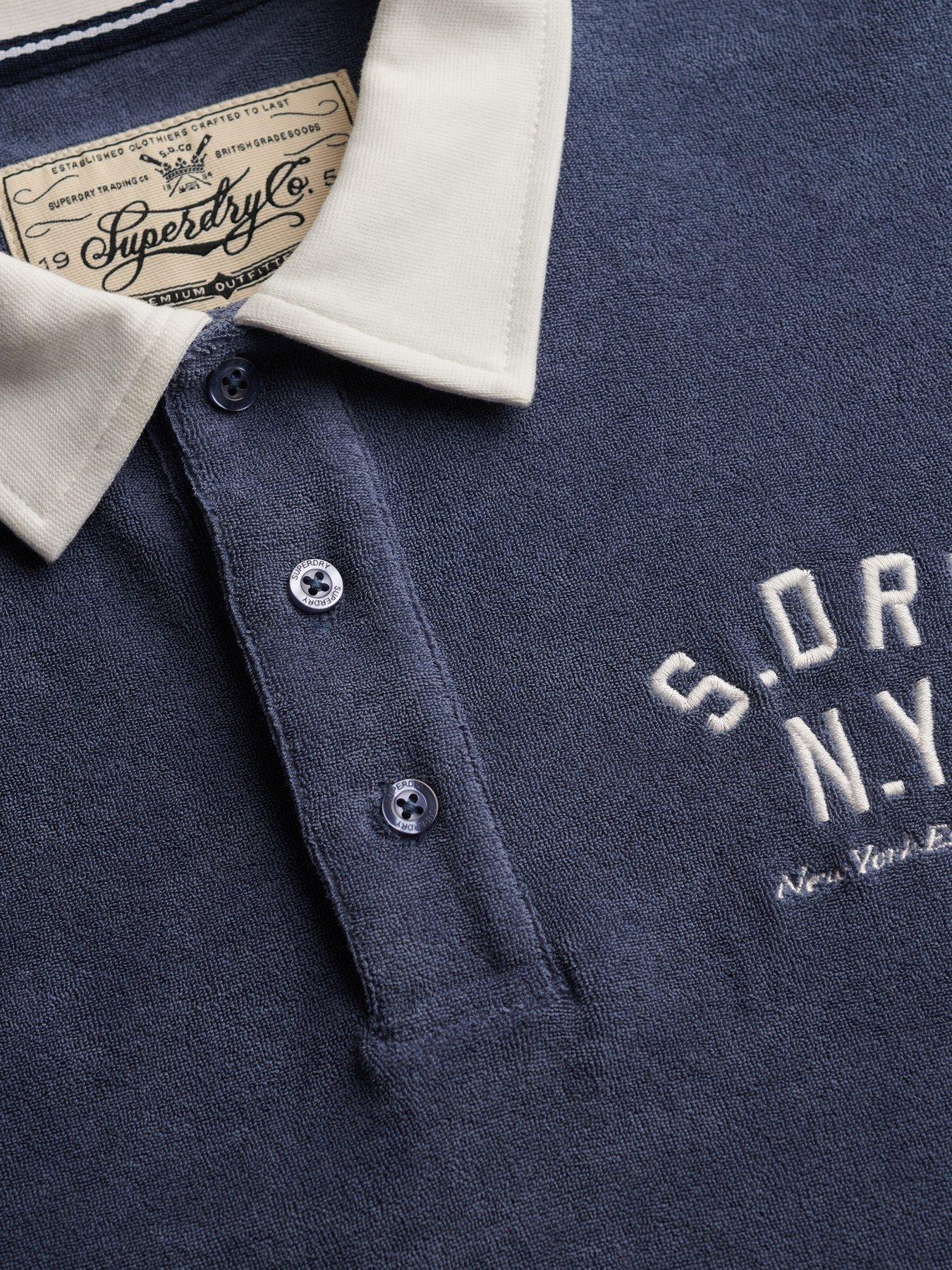 Image 6 of 6 of Superdry Heritage Terry Polo - Blue