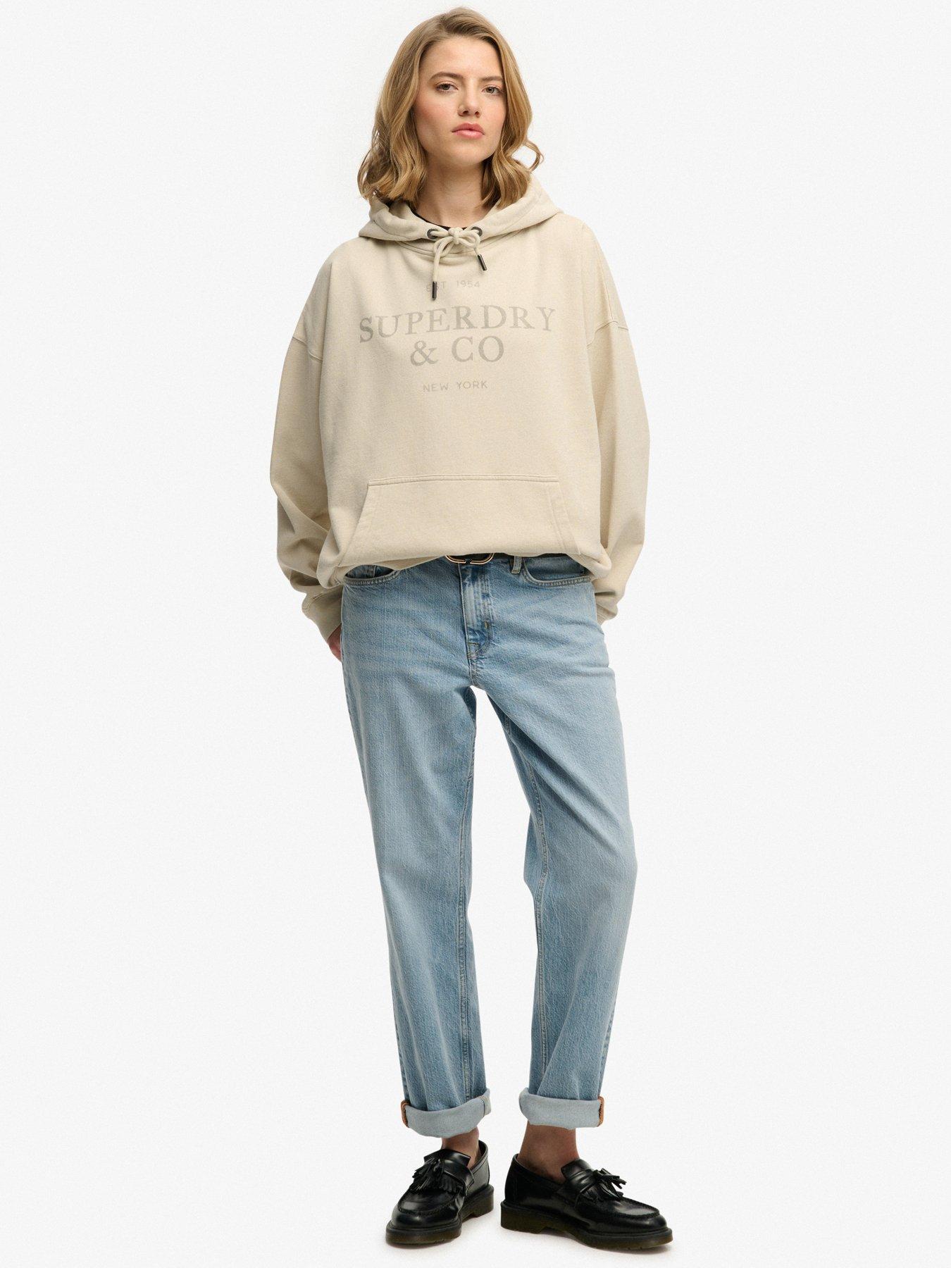 Image 3 of 5 of Superdry Luxe Casual Relaxed Hood - Beige