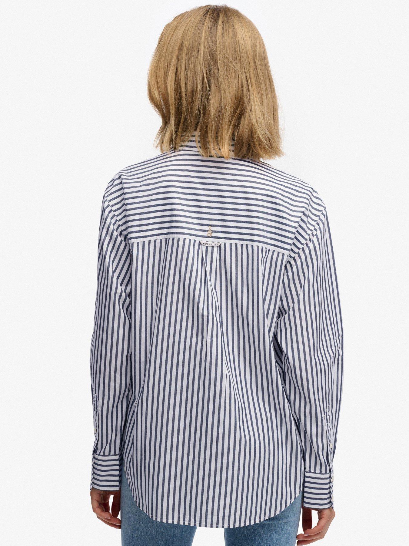 Image 2 of 6 of Superdry Poplin Relaxed Long Sleeve Shirt - Stripe