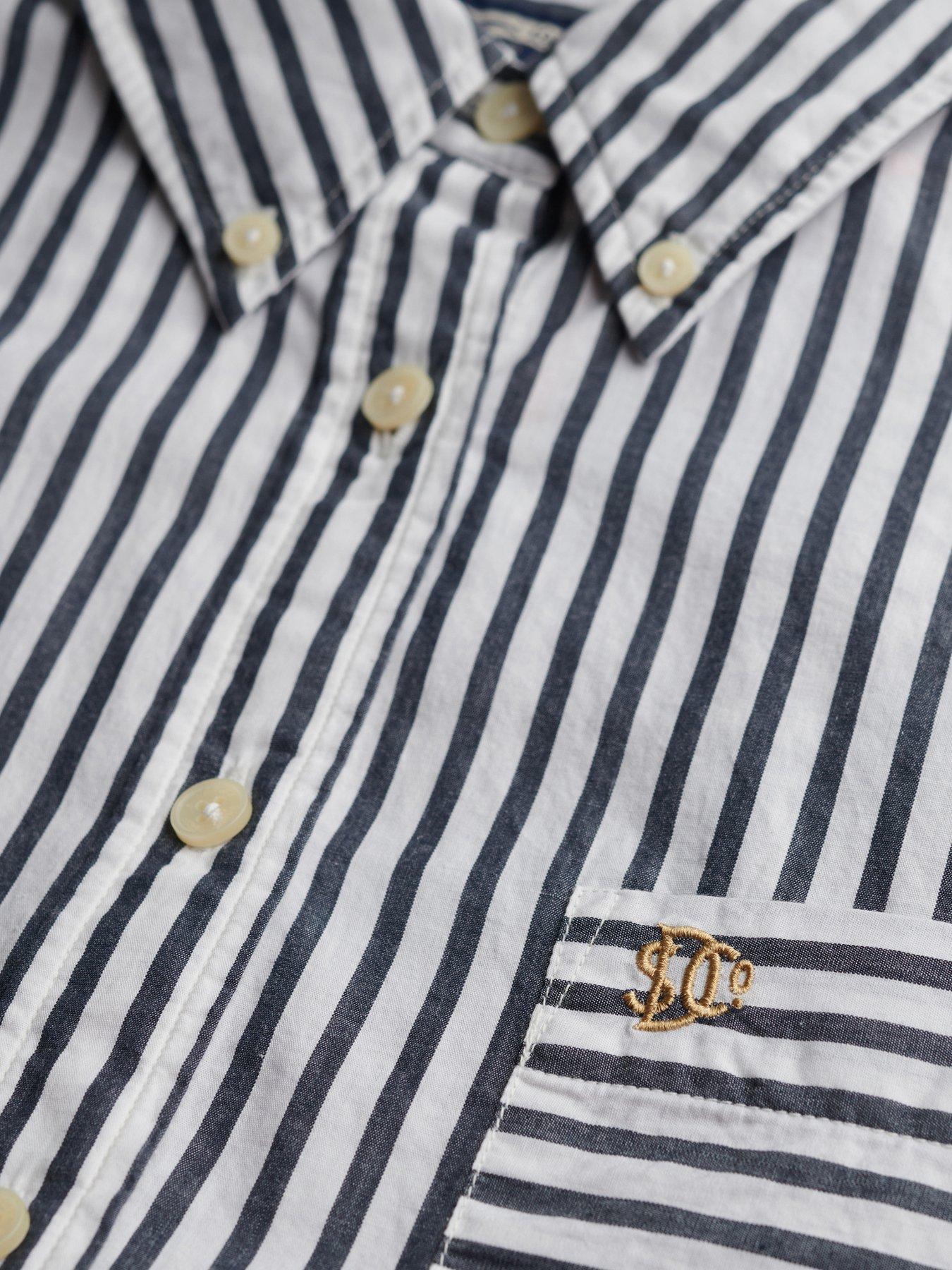 Image 6 of 6 of Superdry Poplin Relaxed Long Sleeve Shirt - Stripe