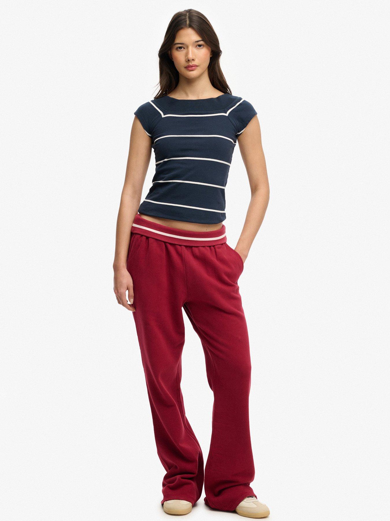 Image 3 of 5 of Superdry Off Shoulder Striped Top - Blue