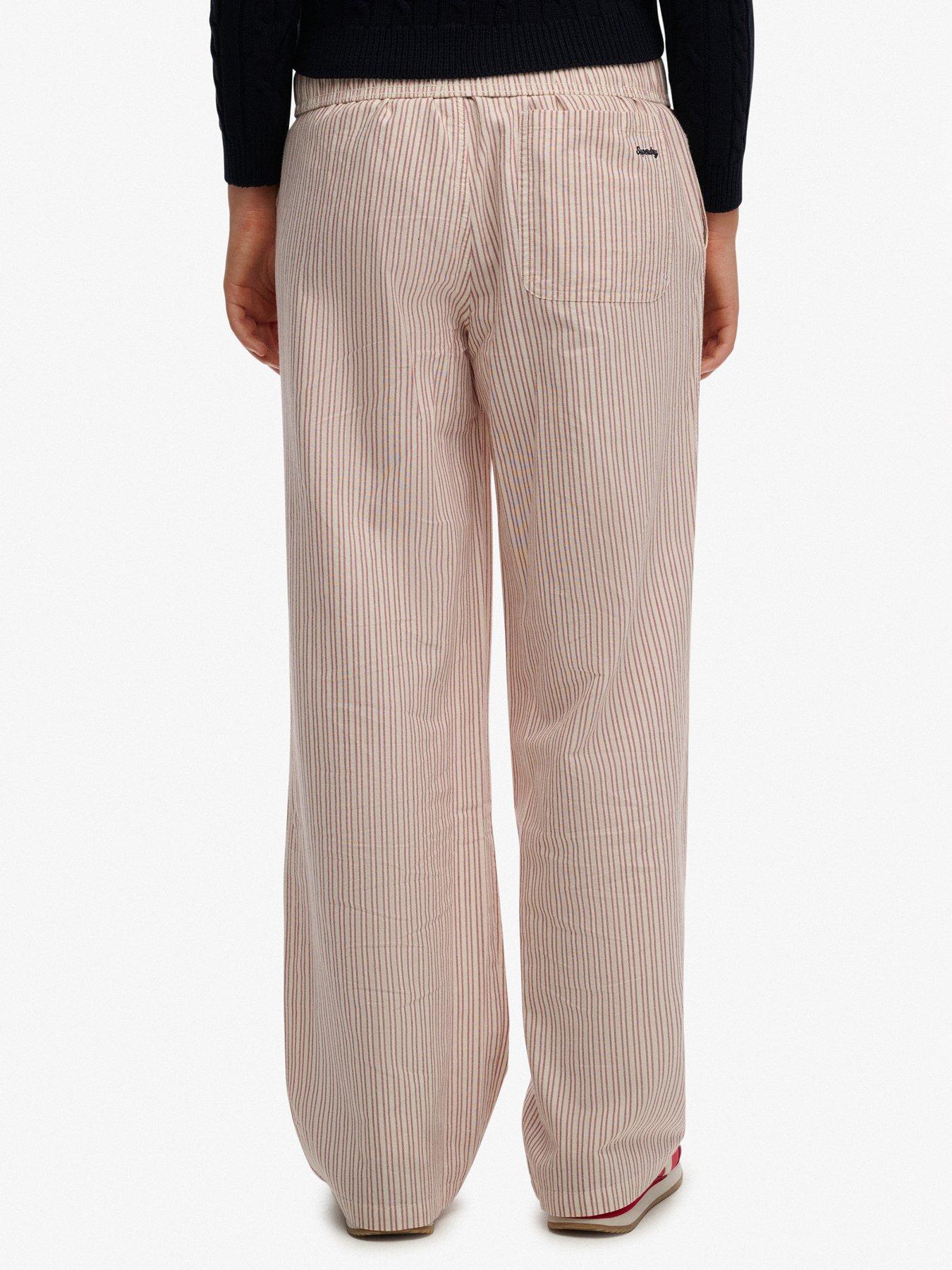 Image 2 of 7 of Superdry Cotton Stripe Elastic Trouser - Red