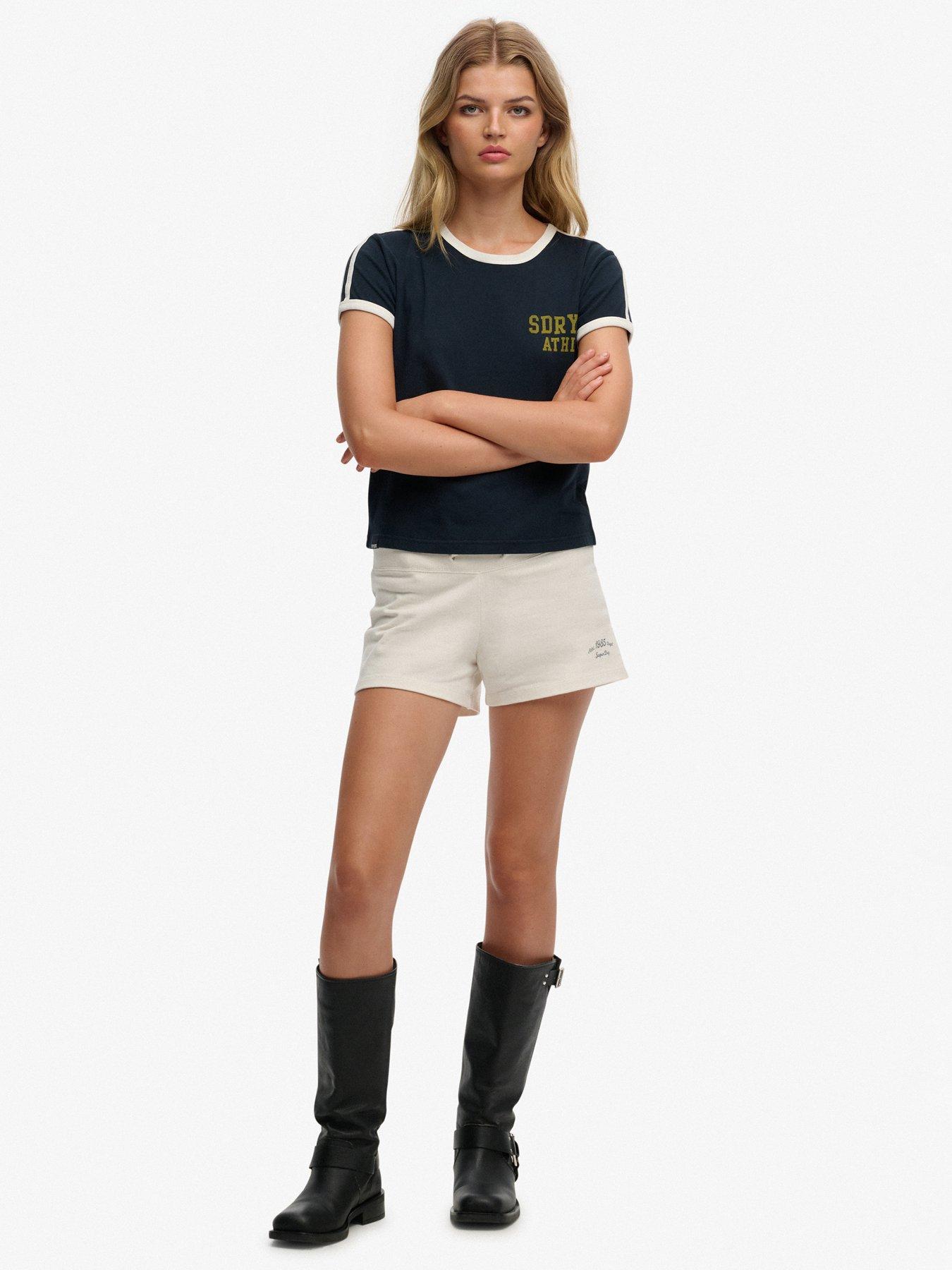 Image 3 of 6 of Superdry Athletic Essentials Jersey Script Short - White